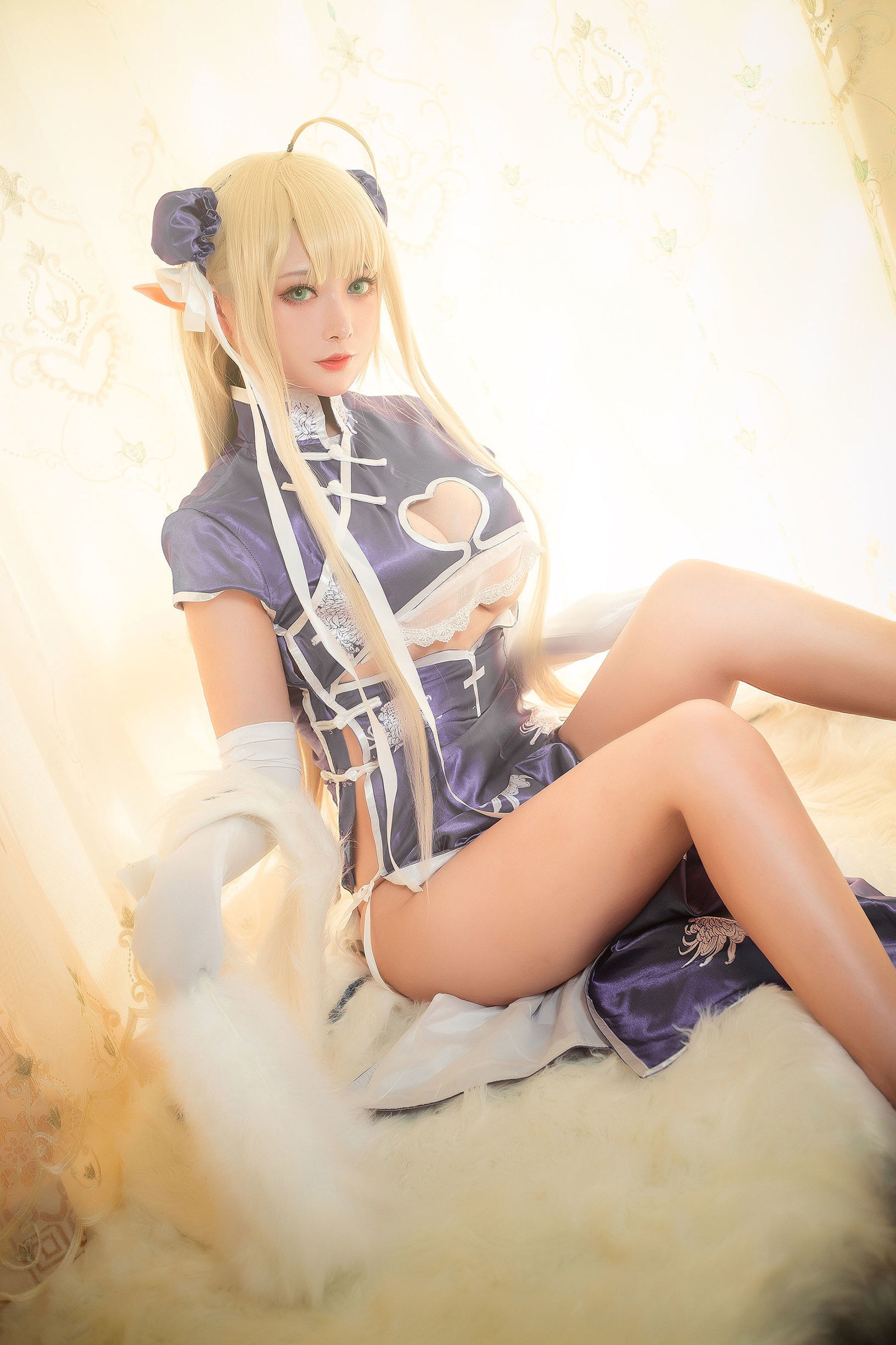 ネット有名人コスプレイヤー] 高顔値コスプレイヤーネンネン_D - 半人馬旗袍