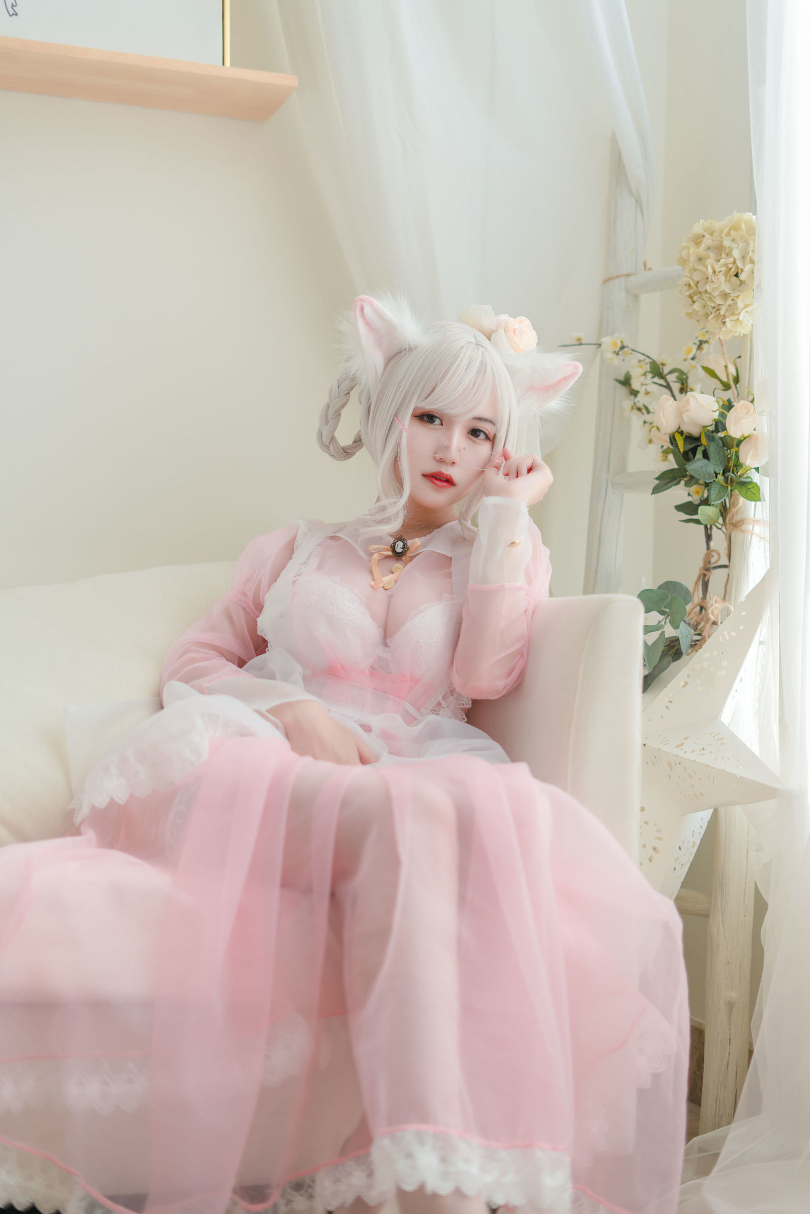 เน็ตหง COSER] แอนิเมชั่น บล็อกเกอร์ โคคุราชิโย w - ใส สีชมพู แบบเมด