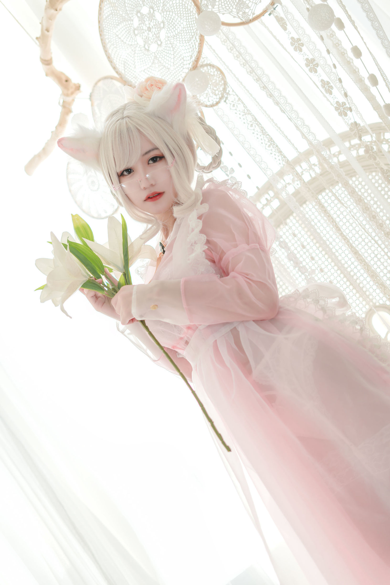 เน็ตหง COSER] แอนิเมชั่น บล็อกเกอร์ โคคุราชิโย w - ใส สีชมพู แบบเมด
