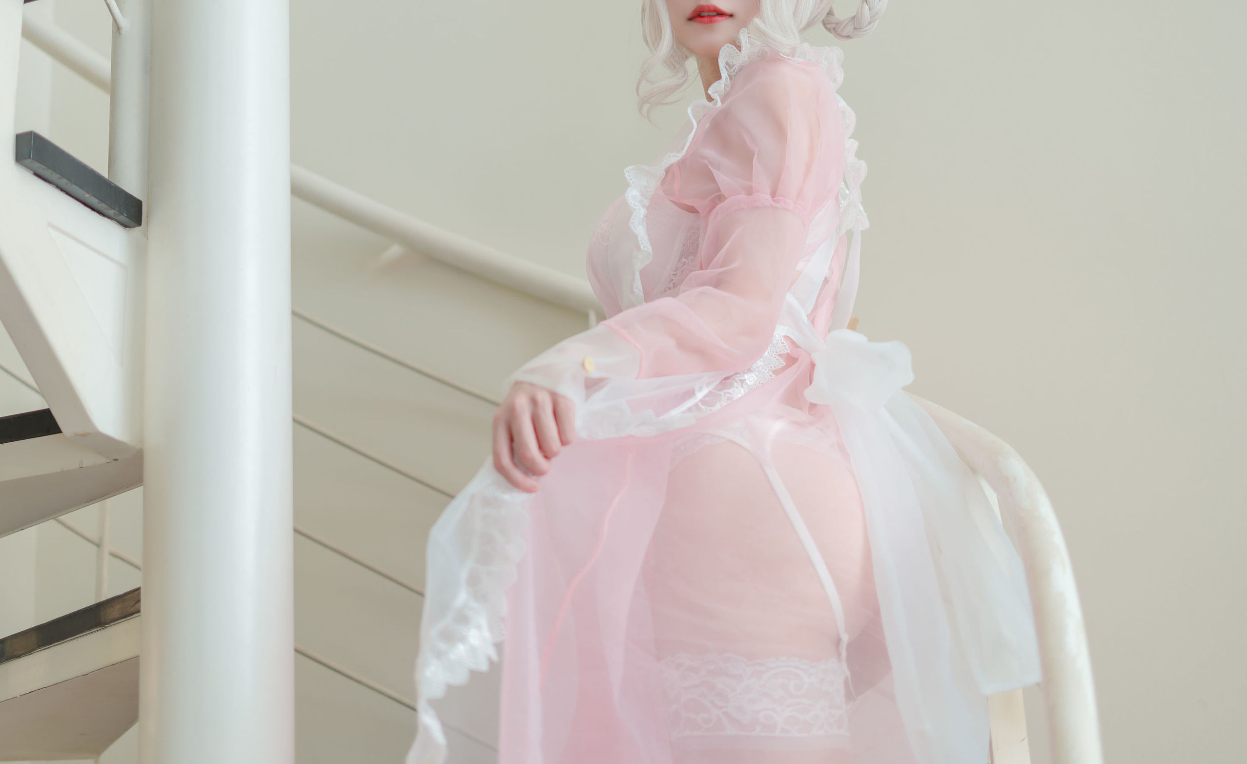 เน็ตหง COSER] แอนิเมชั่น บล็อกเกอร์ โคคุราชิโย w - ใส สีชมพู แบบเมด