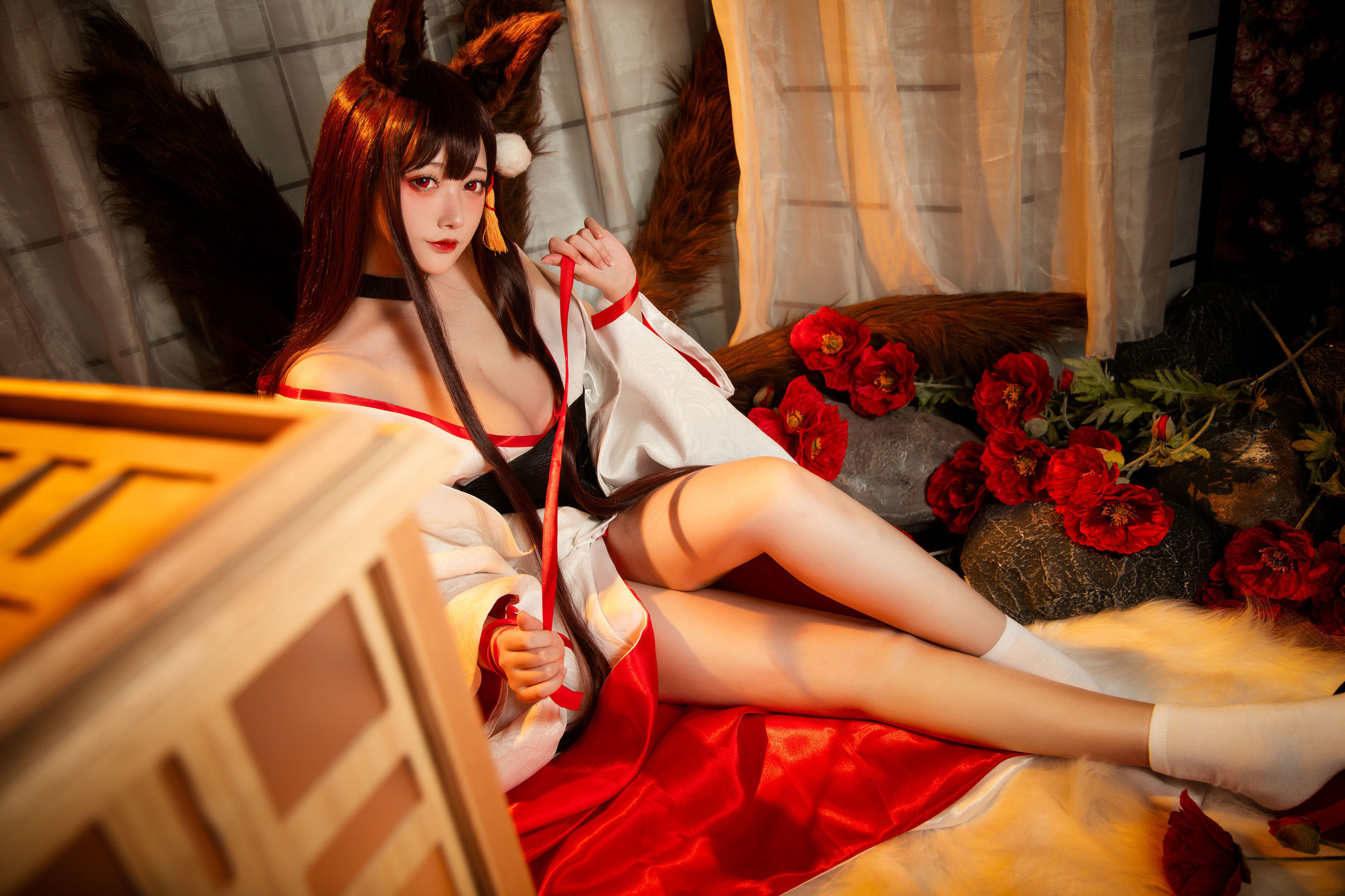 ネット有名人コスプレイヤー] 高顔値コスプレイヤーネンネン_D - 赤城 白 無垢