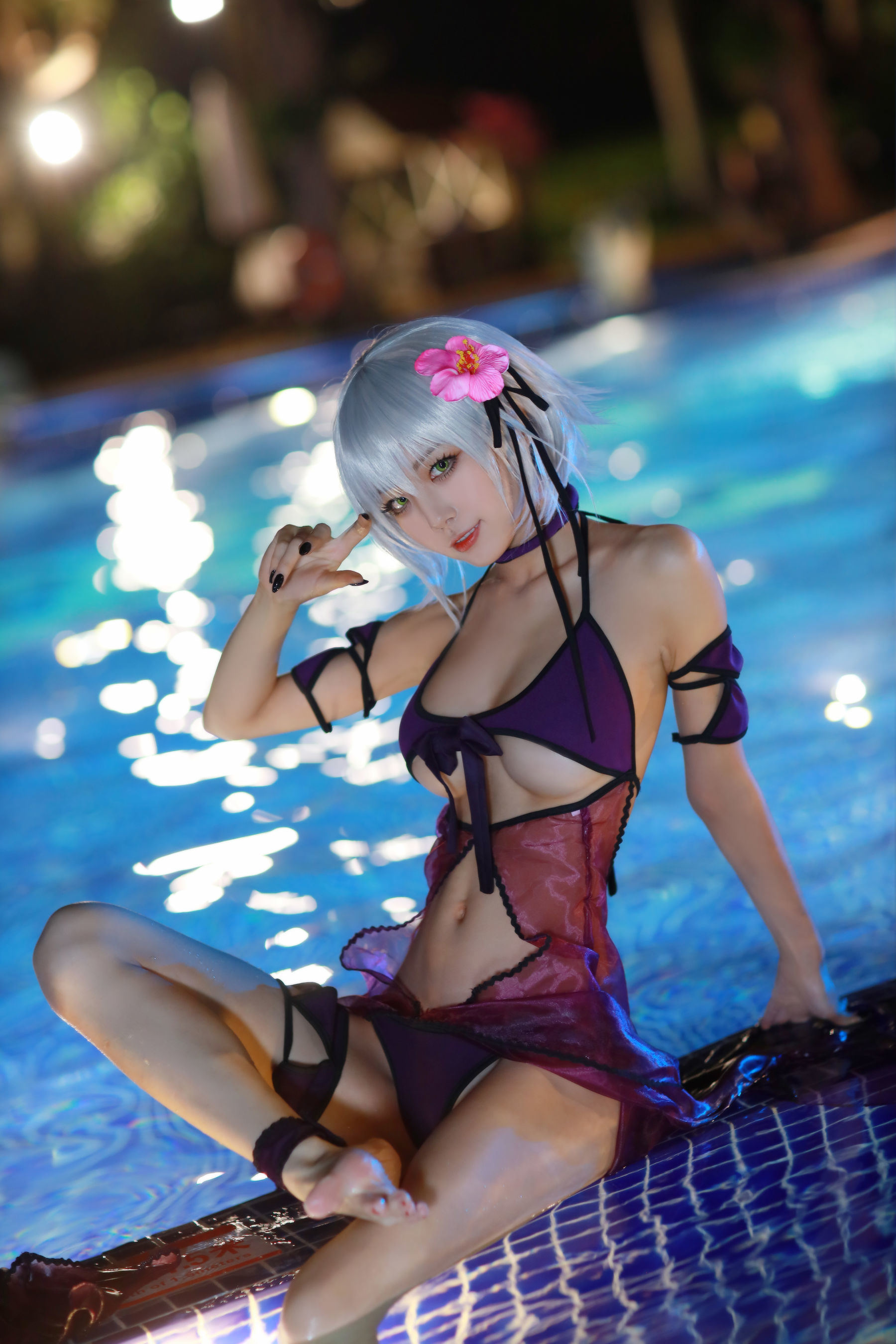 [Cosplay] 动漫博主水淼aqua - 贞德泳装
