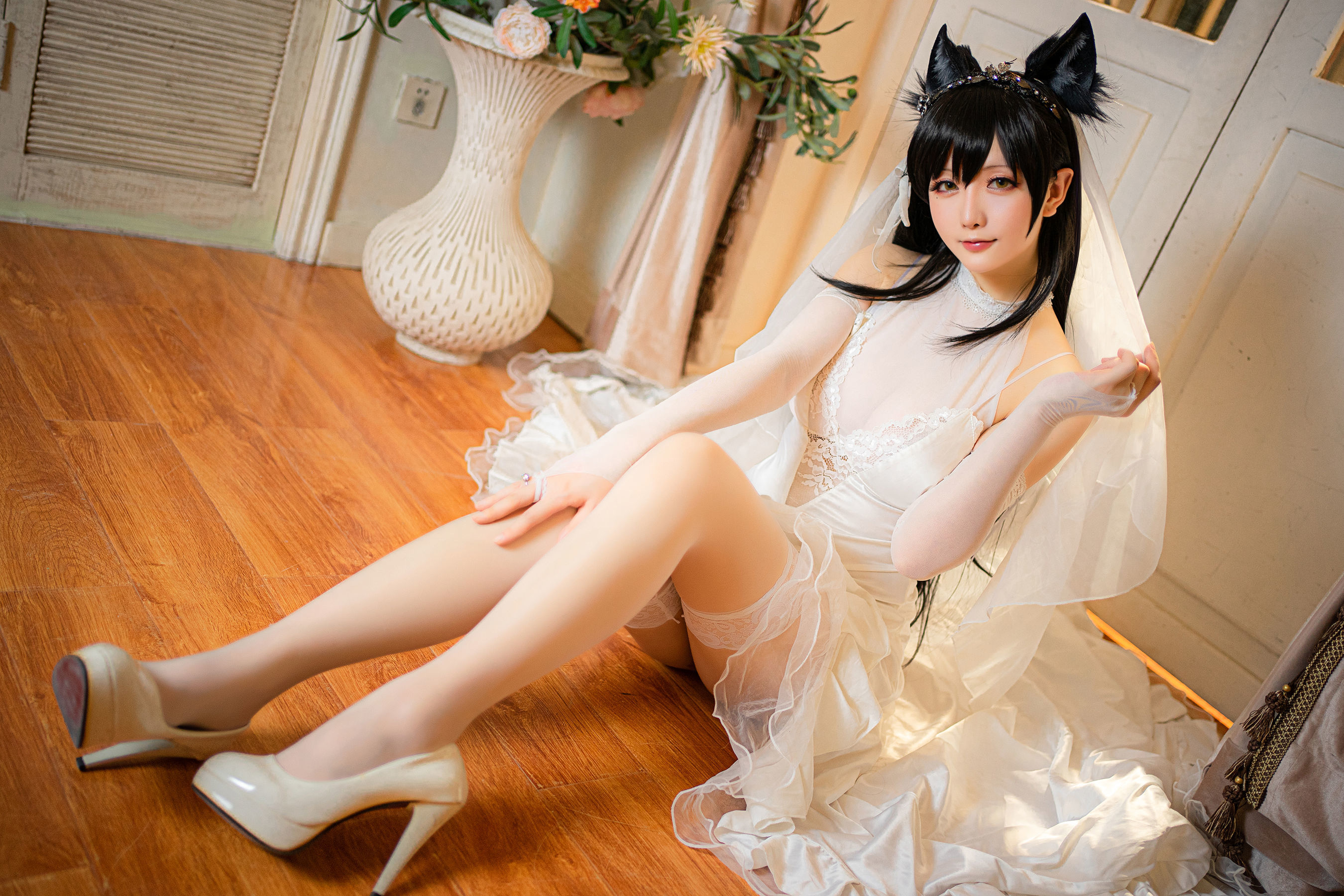 [Cosplay] Coser小姐姐星之迟迟 - 爱宕婚纱