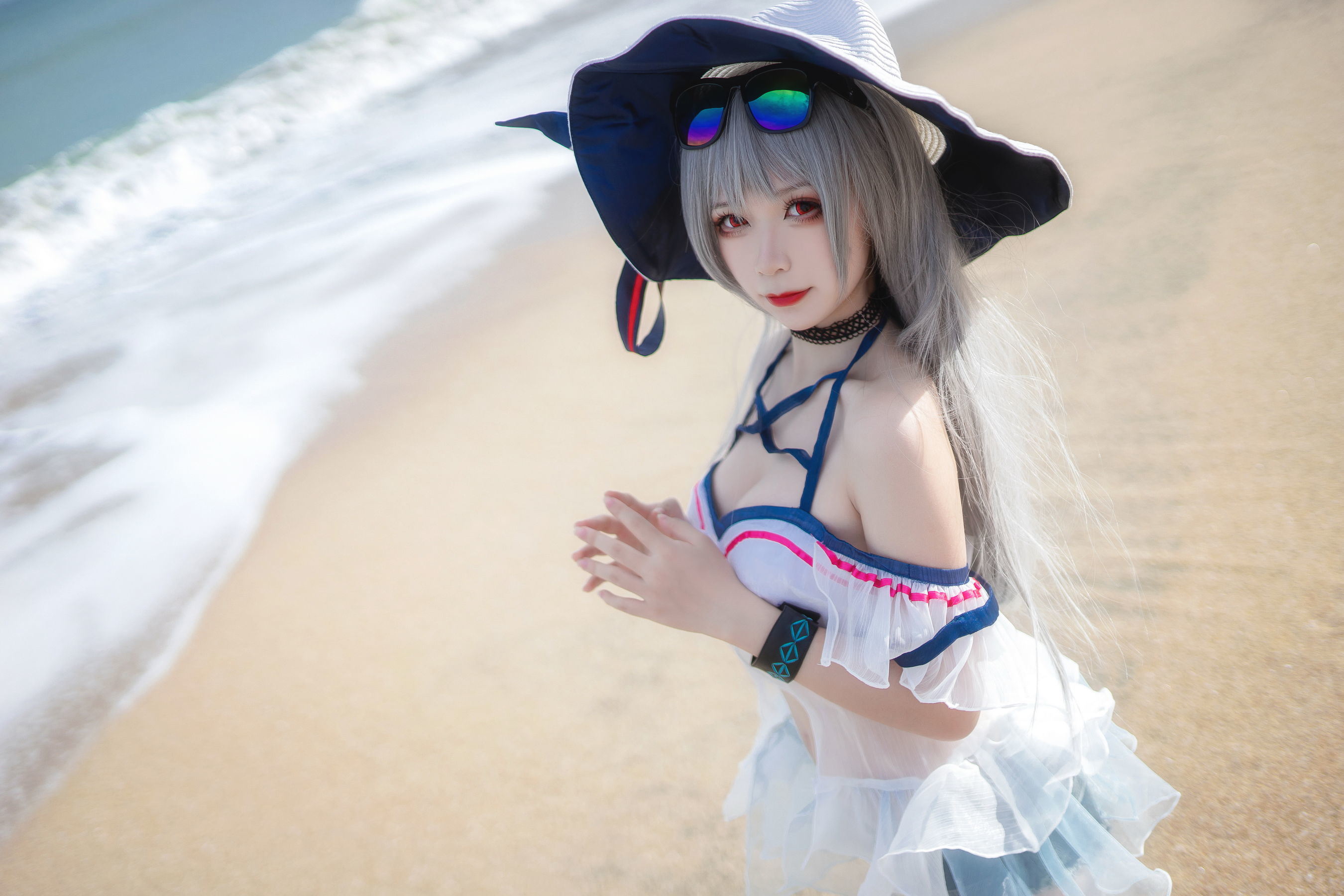コスプレ] アニメブロガー サクラロウチャンw - スカディ水着