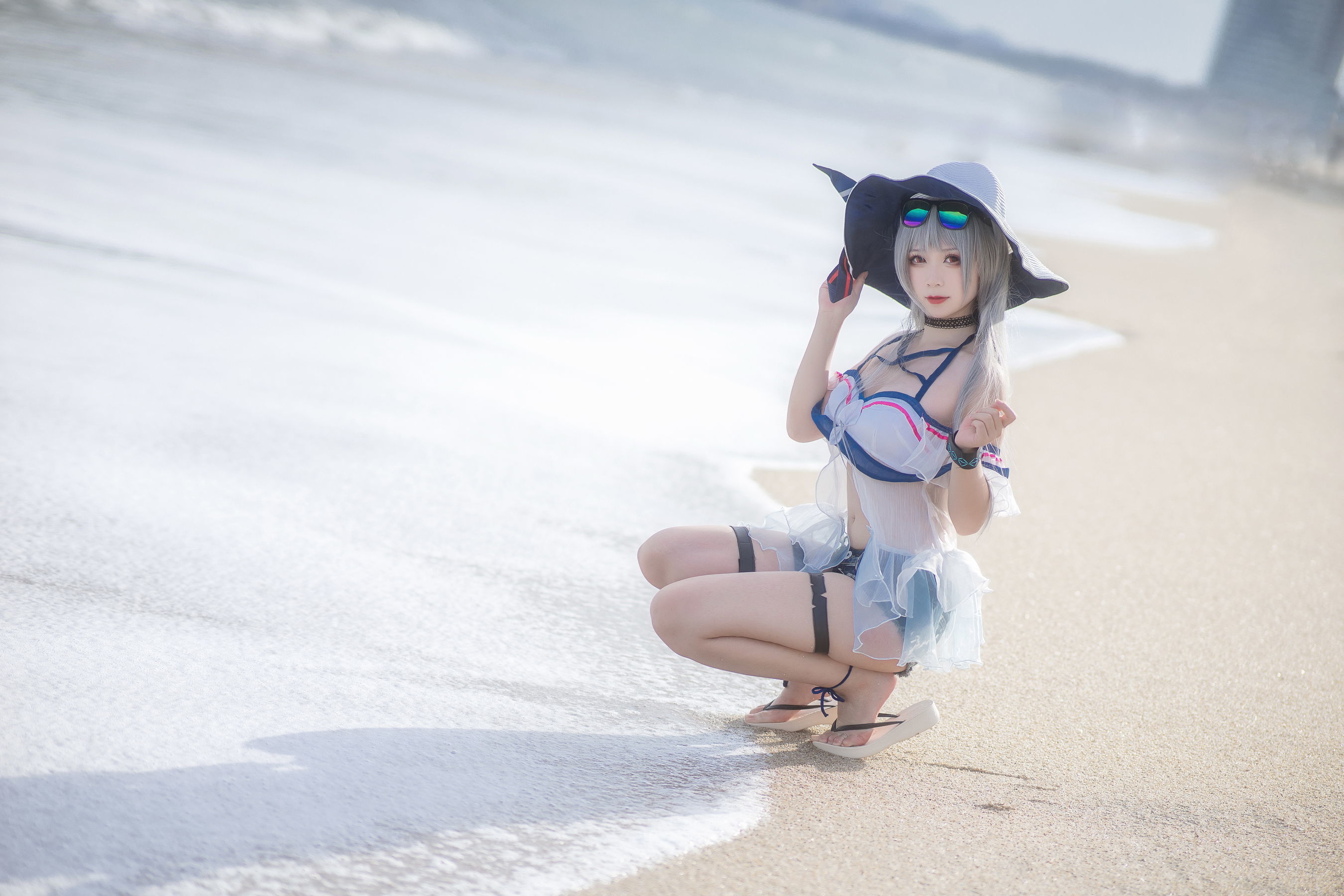 コスプレ] アニメブロガー サクラロウチャンw - スカディ水着