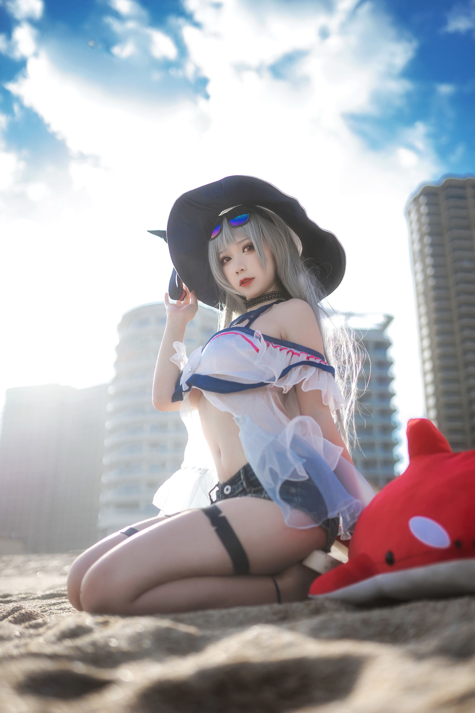 コスプレ] アニメブロガー サクラロウチャンw - スカディ水着