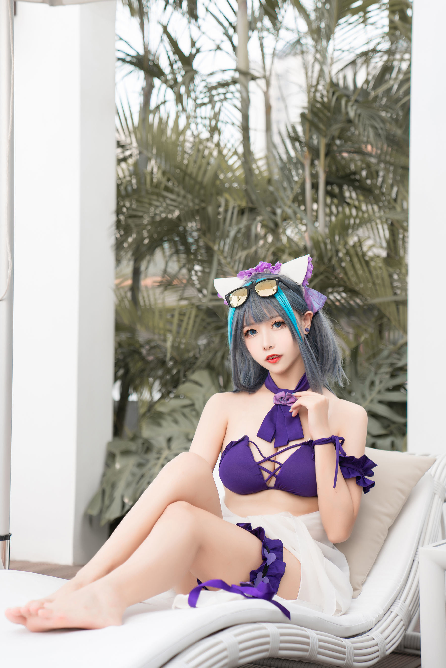 COS Phúc lợi] Cô gái Weibo Momoko Aoi - Cheshire Đồ bơi