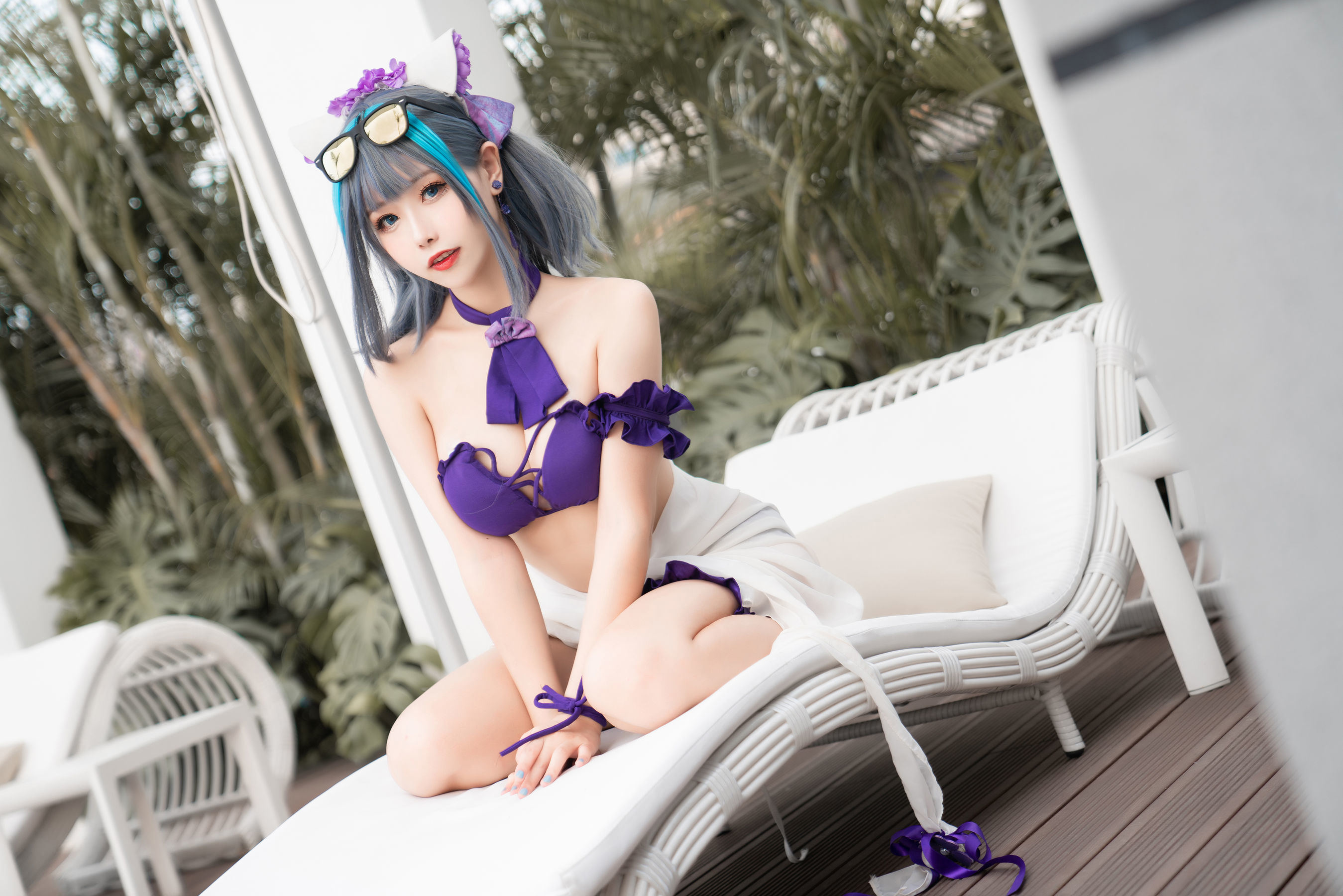 COS Phúc lợi] Cô gái Weibo Momoko Aoi - Cheshire Đồ bơi