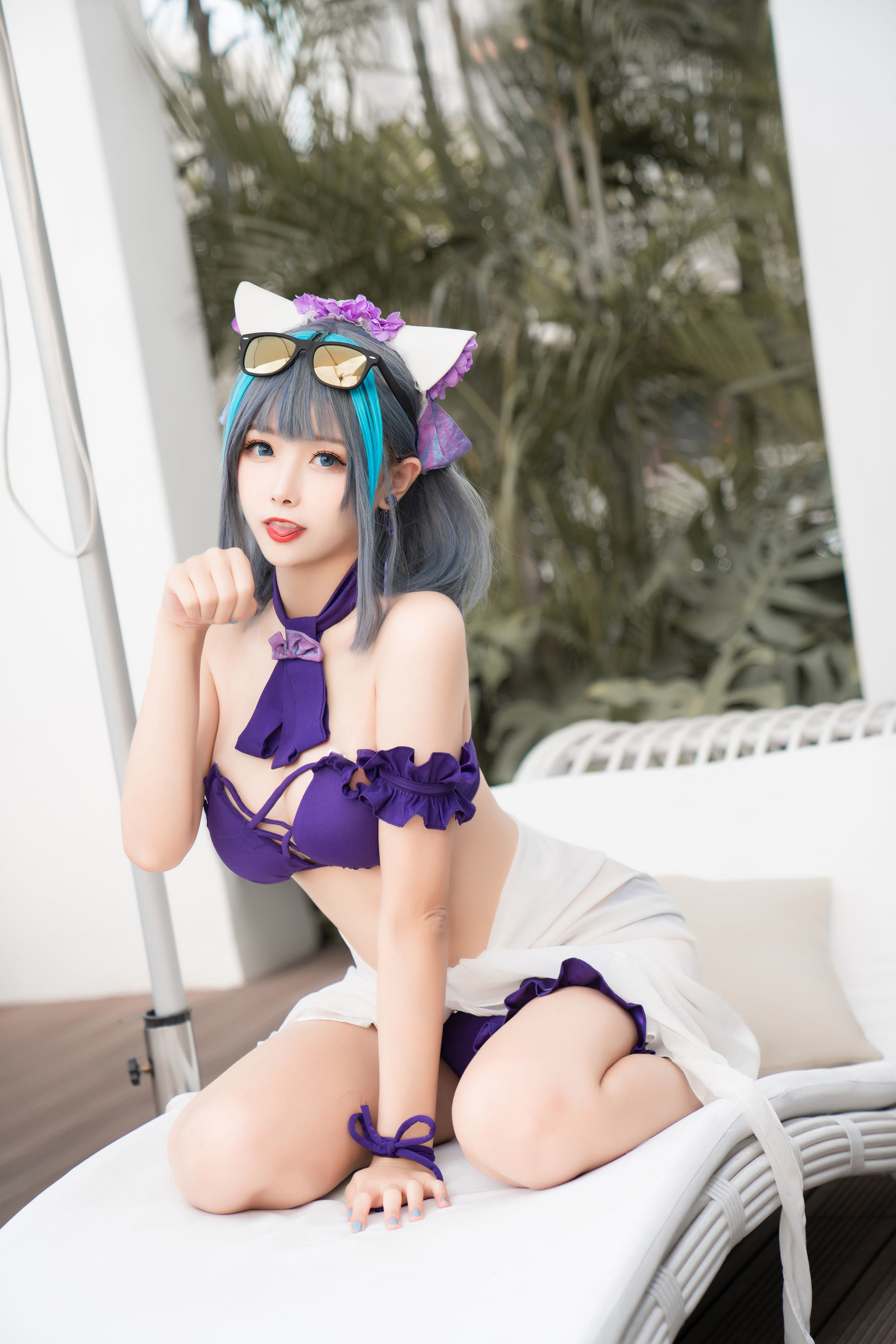 COS Phúc lợi] Cô gái Weibo Momoko Aoi - Cheshire Đồ bơi