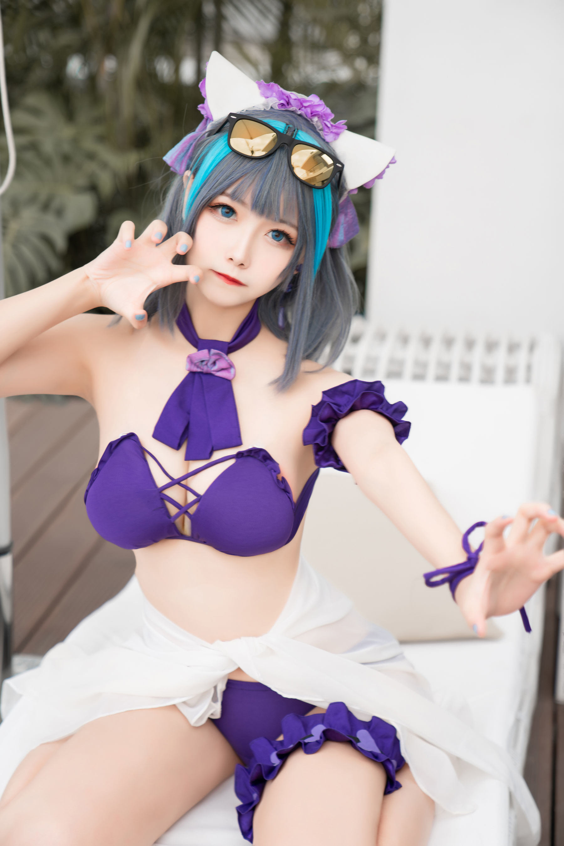 COS Phúc lợi] Cô gái Weibo Momoko Aoi - Cheshire Đồ bơi