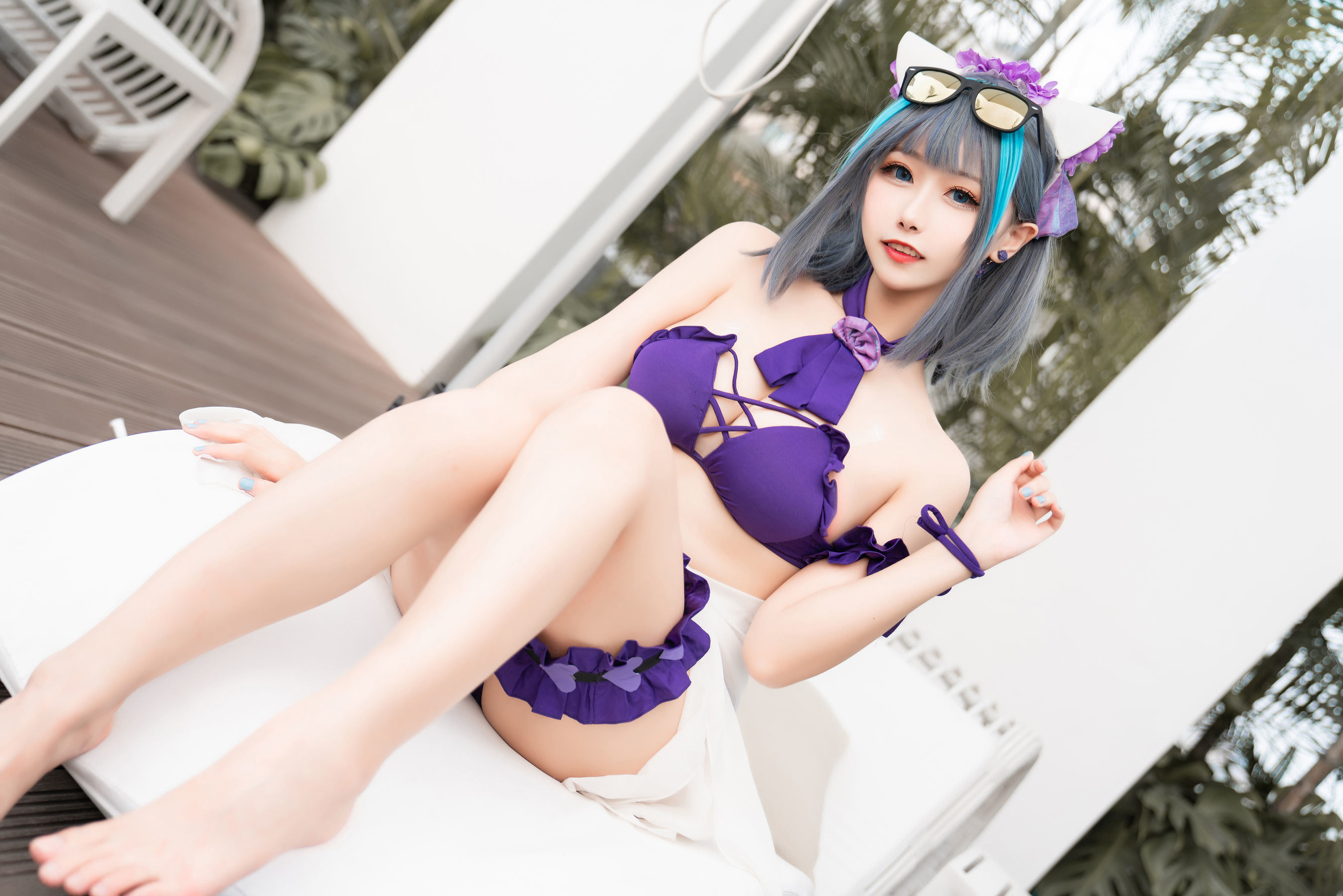 COS Phúc lợi] Cô gái Weibo Momoko Aoi - Cheshire Đồ bơi