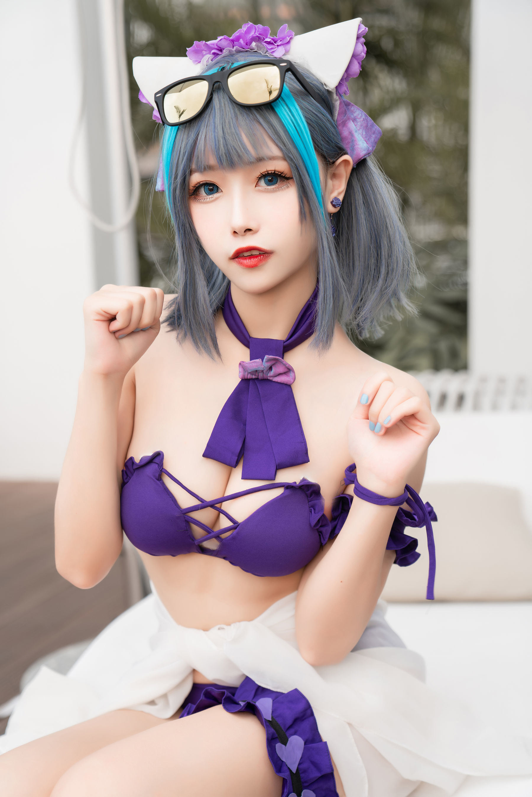 COS Phúc lợi] Cô gái Weibo Momoko Aoi - Cheshire Đồ bơi