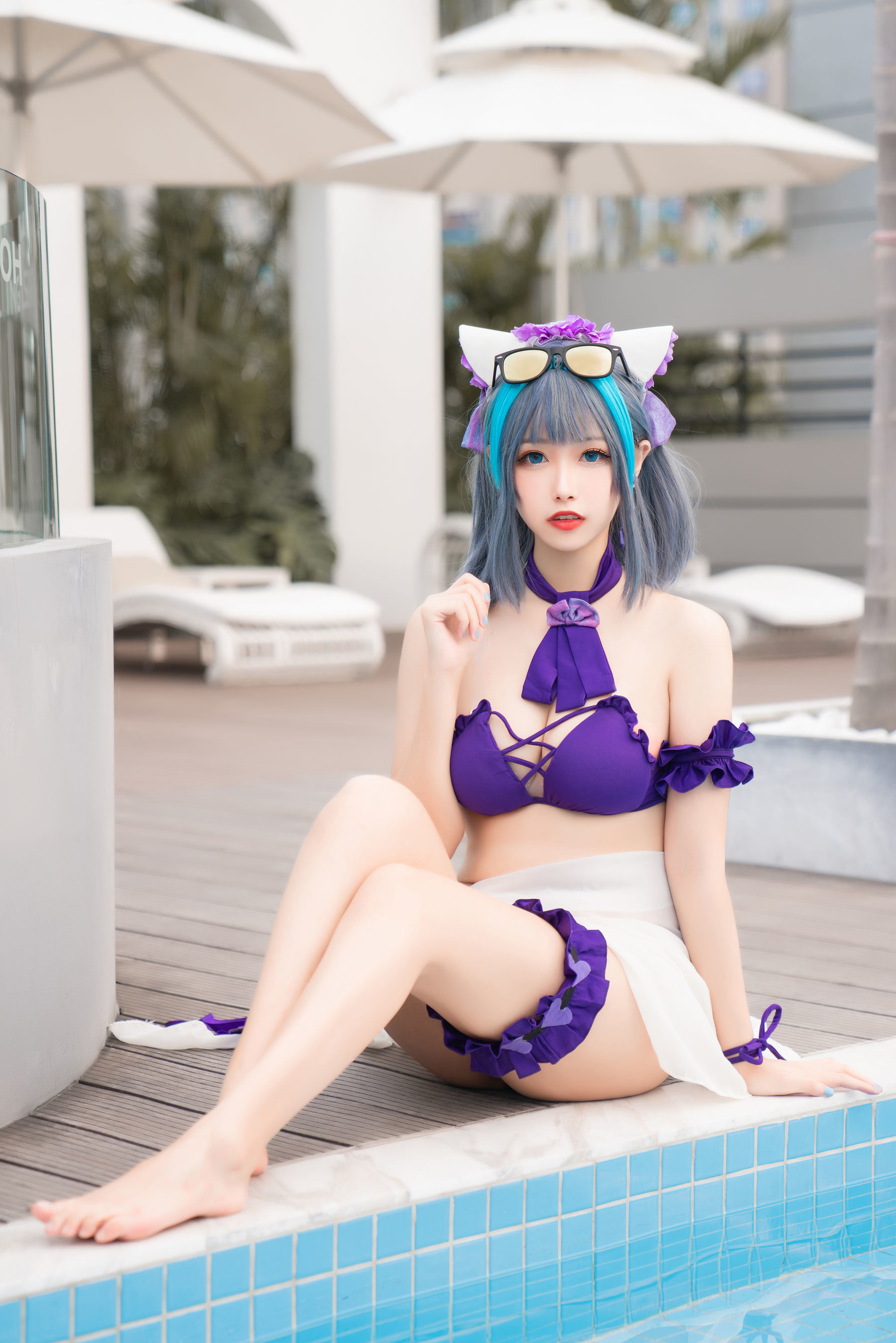 Cosplay Welfare] Weibo Girl Momoko Aoi - Cheshire Swimsuit
