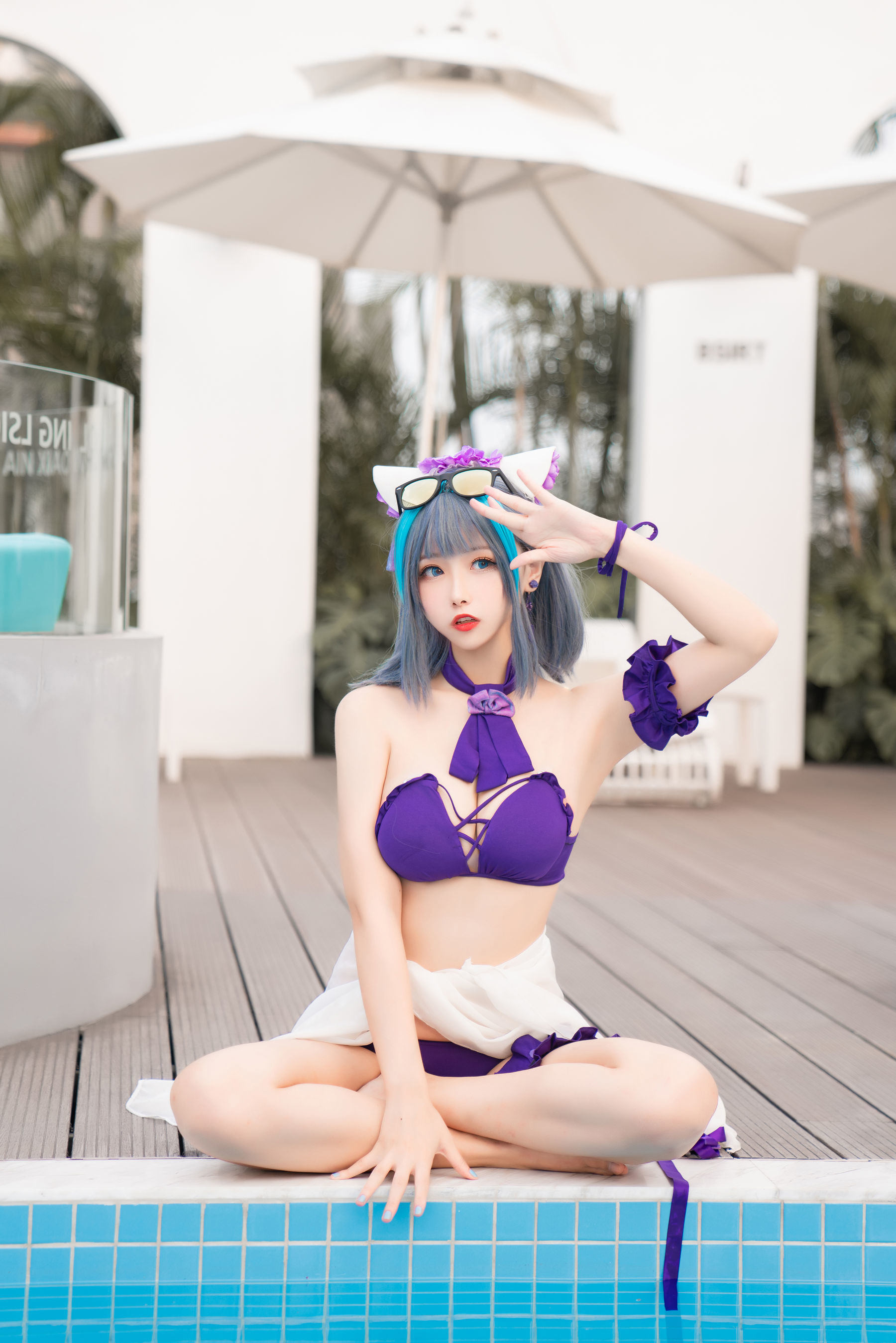 Cosplay Welfare] Weibo Girl Momoko Aoi - Cheshire Swimsuit