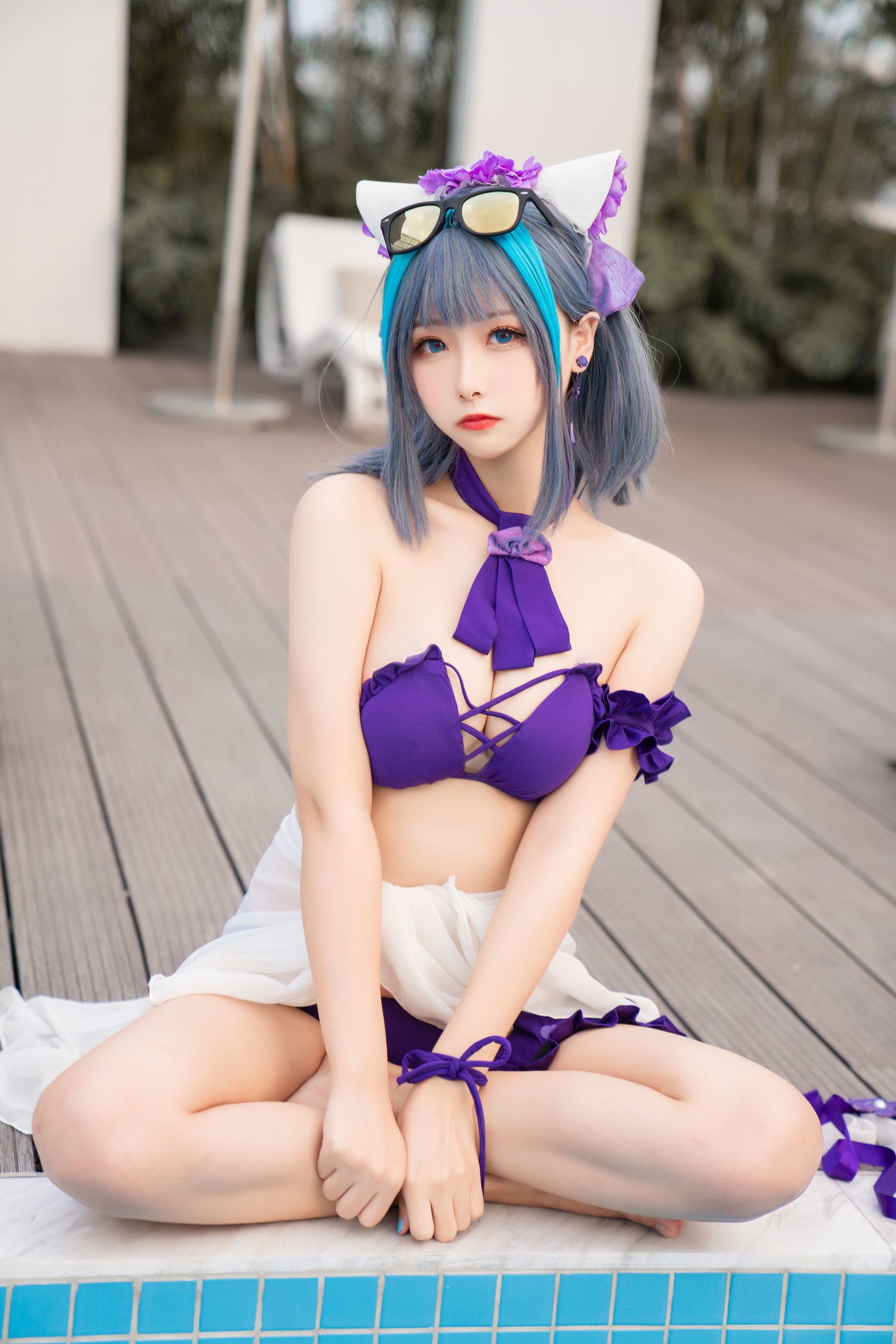 Cosplay Welfare] Weibo Girl Momoko Aoi - Cheshire Swimsuit