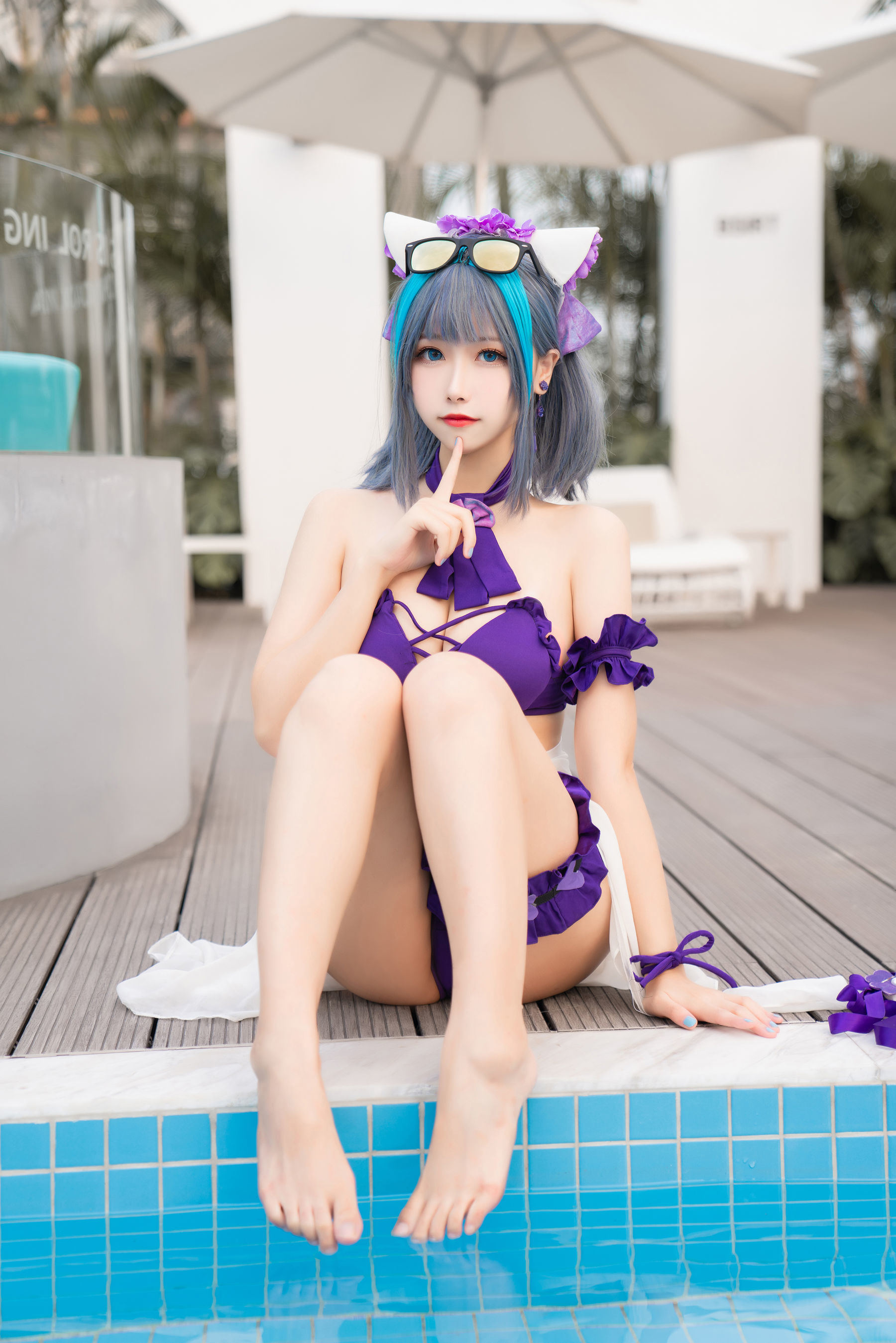 Cosplay Welfare] Weibo Girl Momoko Aoi - Cheshire Swimsuit