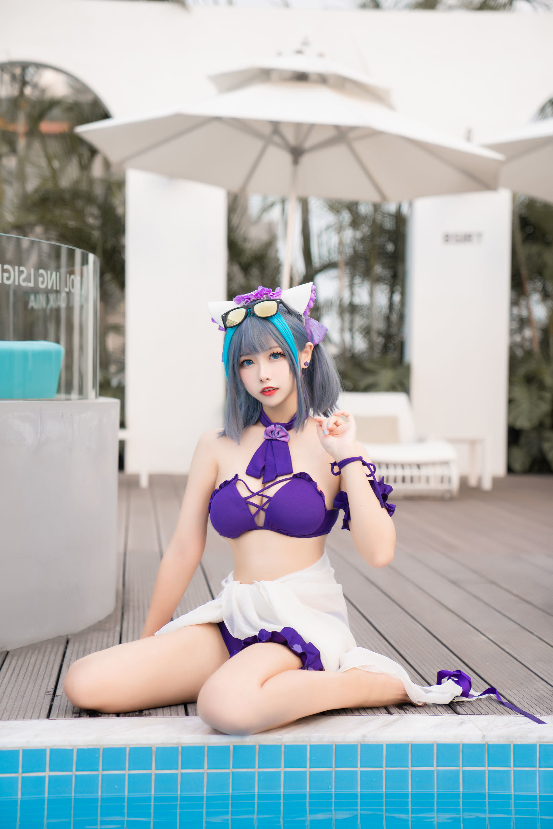 Cosplay Welfare] Weibo Girl Momoko Aoi - Cheshire Swimsuit