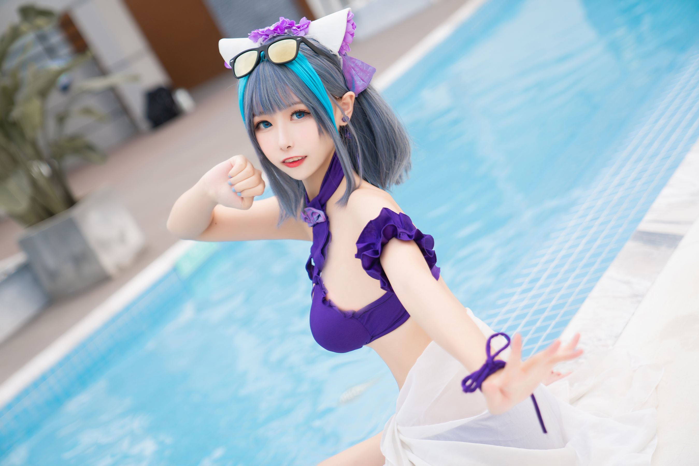 Cosplay Welfare] Weibo Girl Momoko Aoi - Cheshire Swimsuit