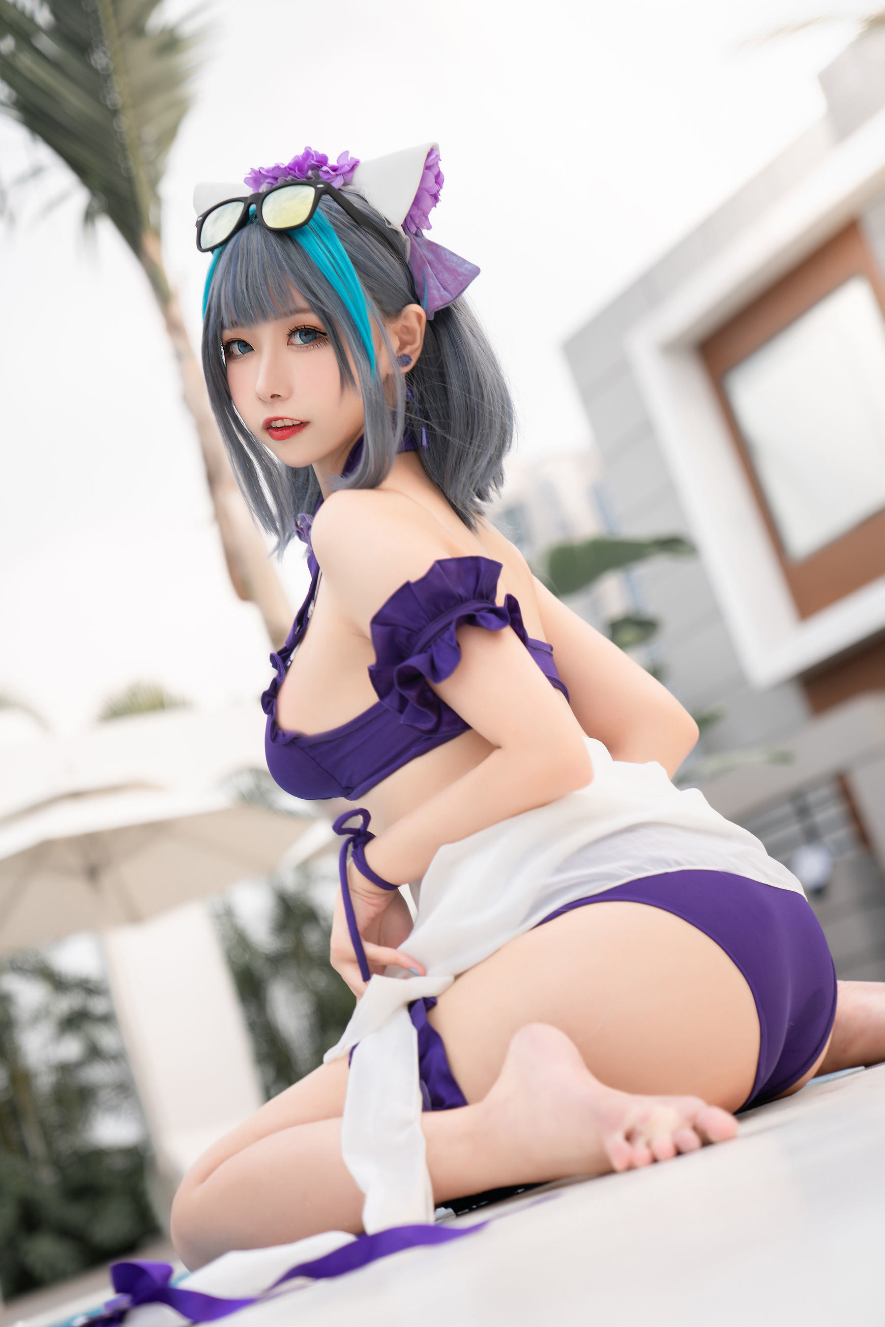 Cosplay Welfare] Weibo Girl Momoko Aoi - Cheshire Swimsuit