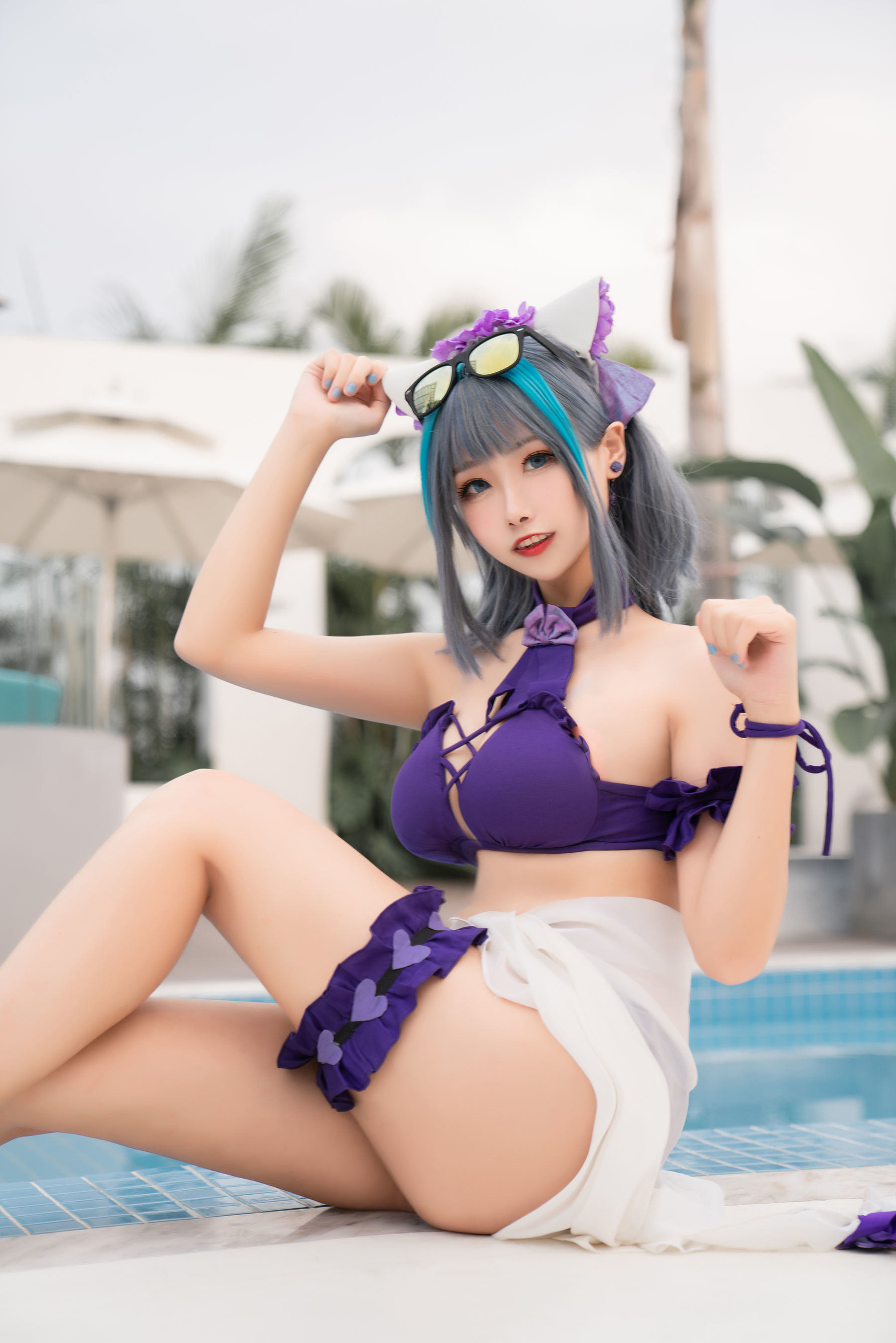 Cosplay Welfare] Weibo Girl Momoko Aoi - Cheshire Swimsuit