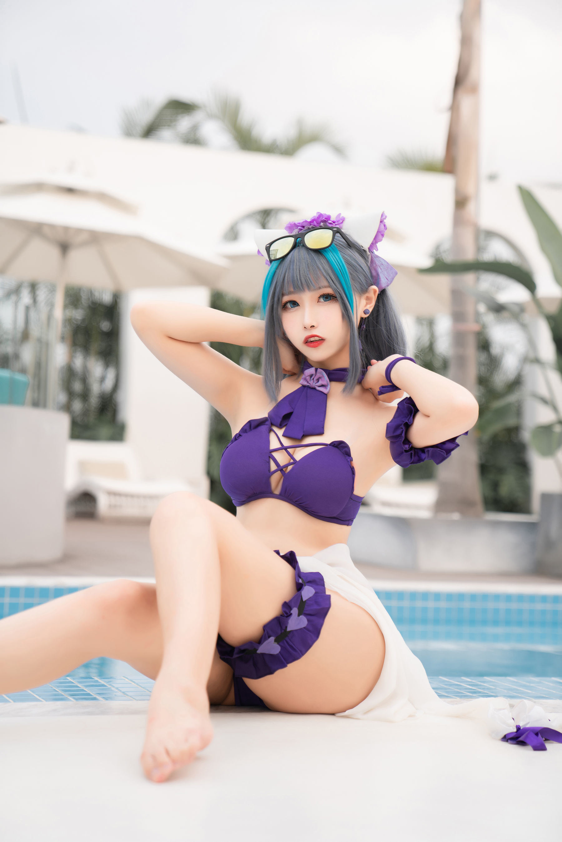 Cosplay Welfare] Weibo Girl Momoko Aoi - Cheshire Swimsuit