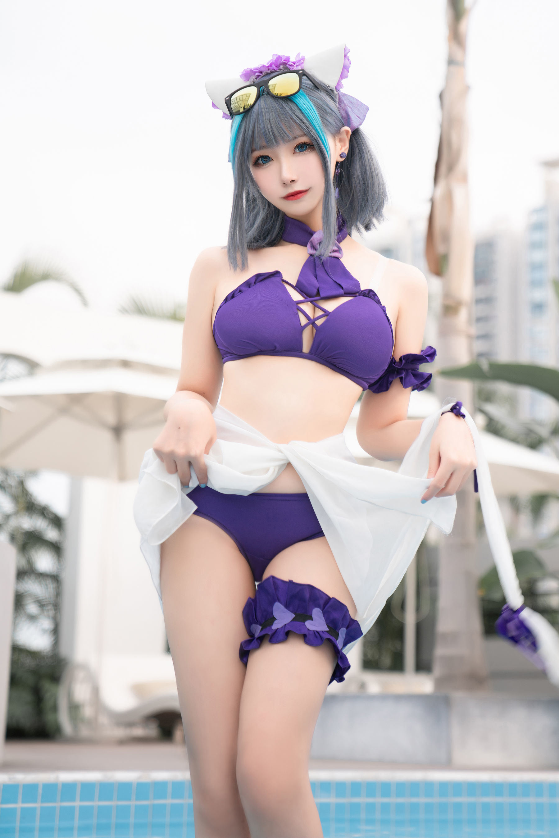 Cosplay Welfare] Weibo Girl Momoko Aoi - Cheshire Swimsuit