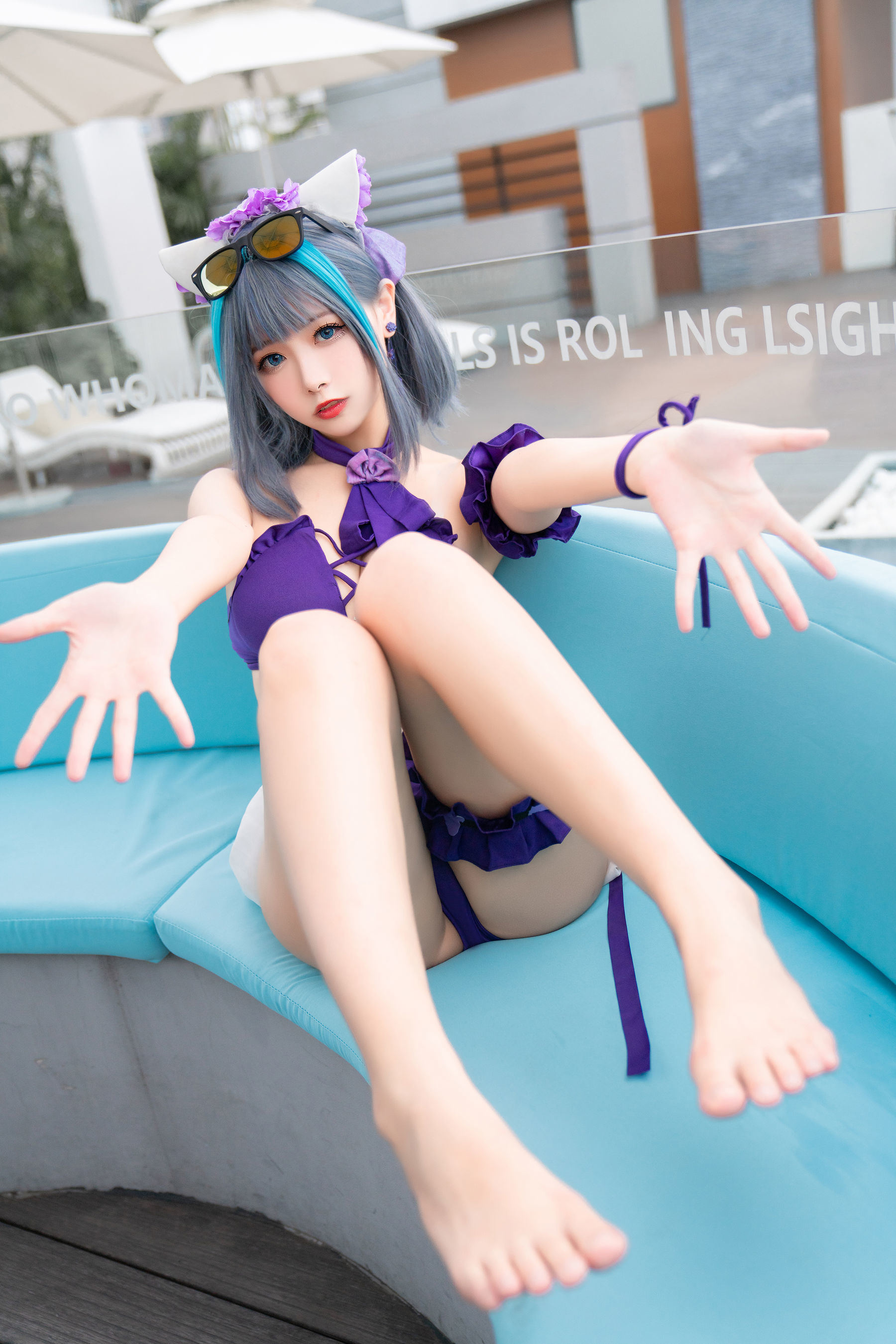 Cosplay Welfare] Weibo Girl Momoko Aoi - Cheshire Swimsuit