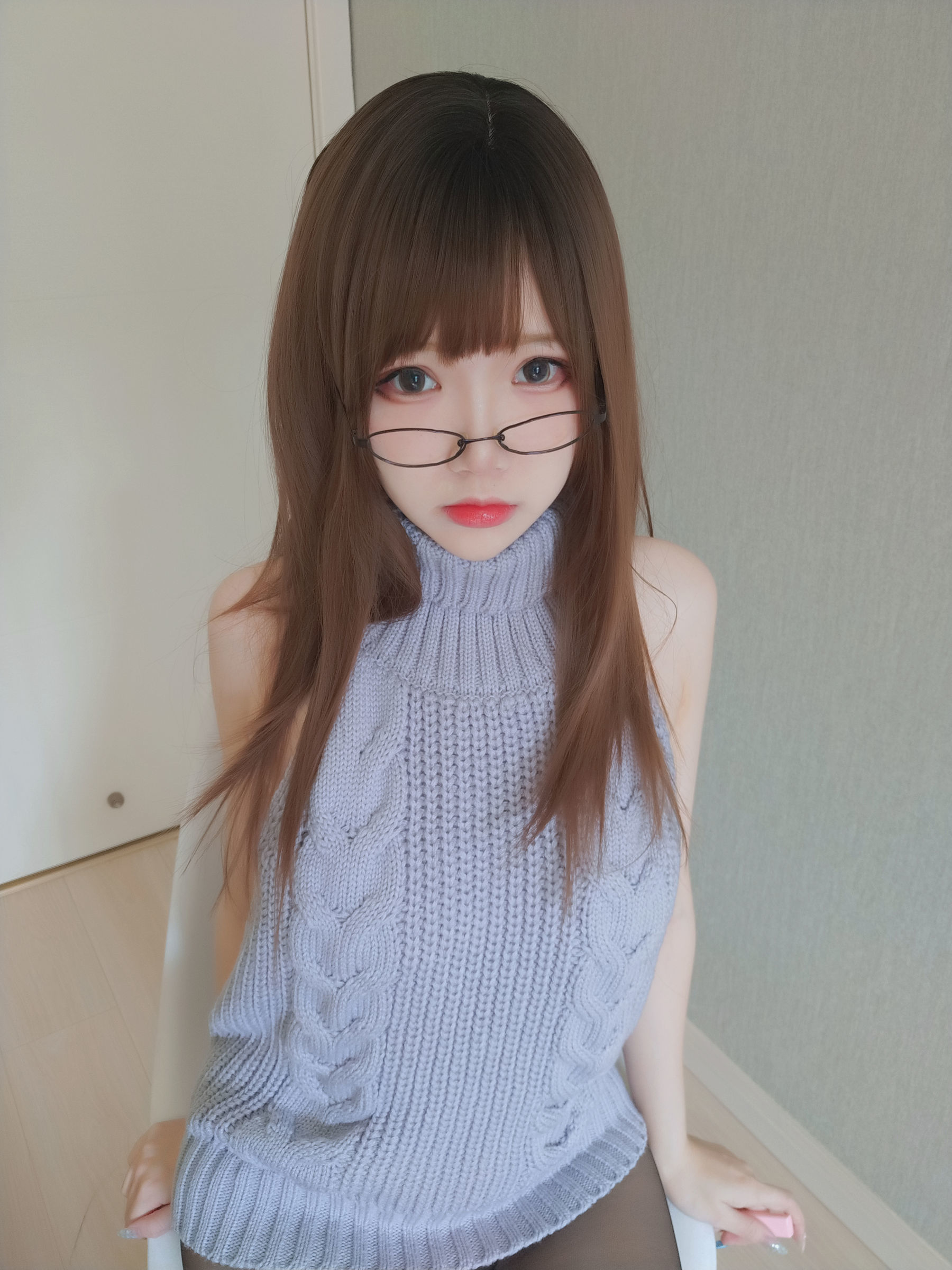 COSฟู๋ลี่] บล็อกเกอร์อนิเมะ เซวฉิงแอสตรา - เสื้อสเวตเตอร์หลังเปิดแบบถุงน่องดำ