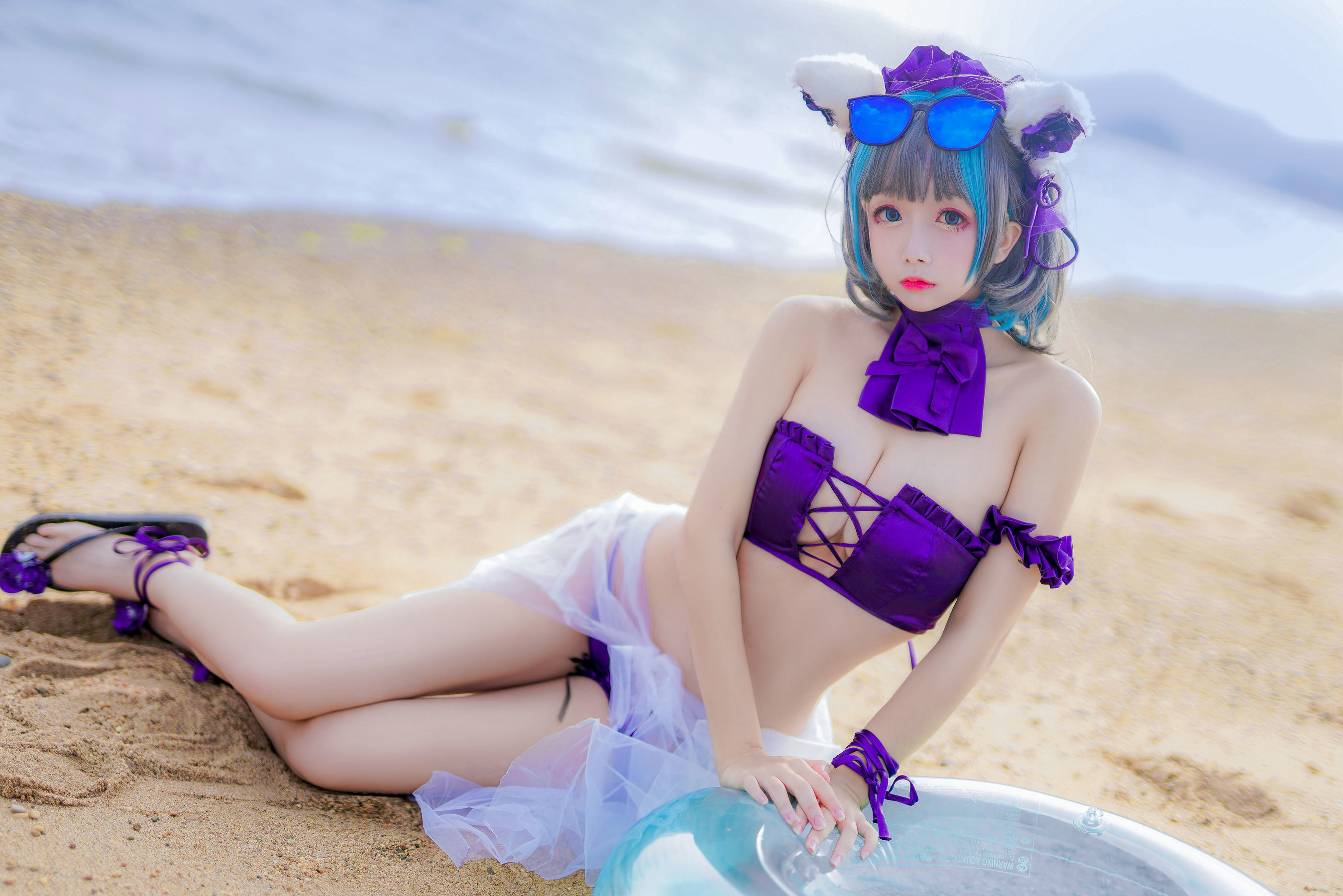 COS福利] Cosplay日奈嬌 - 柴郡貓泳裝