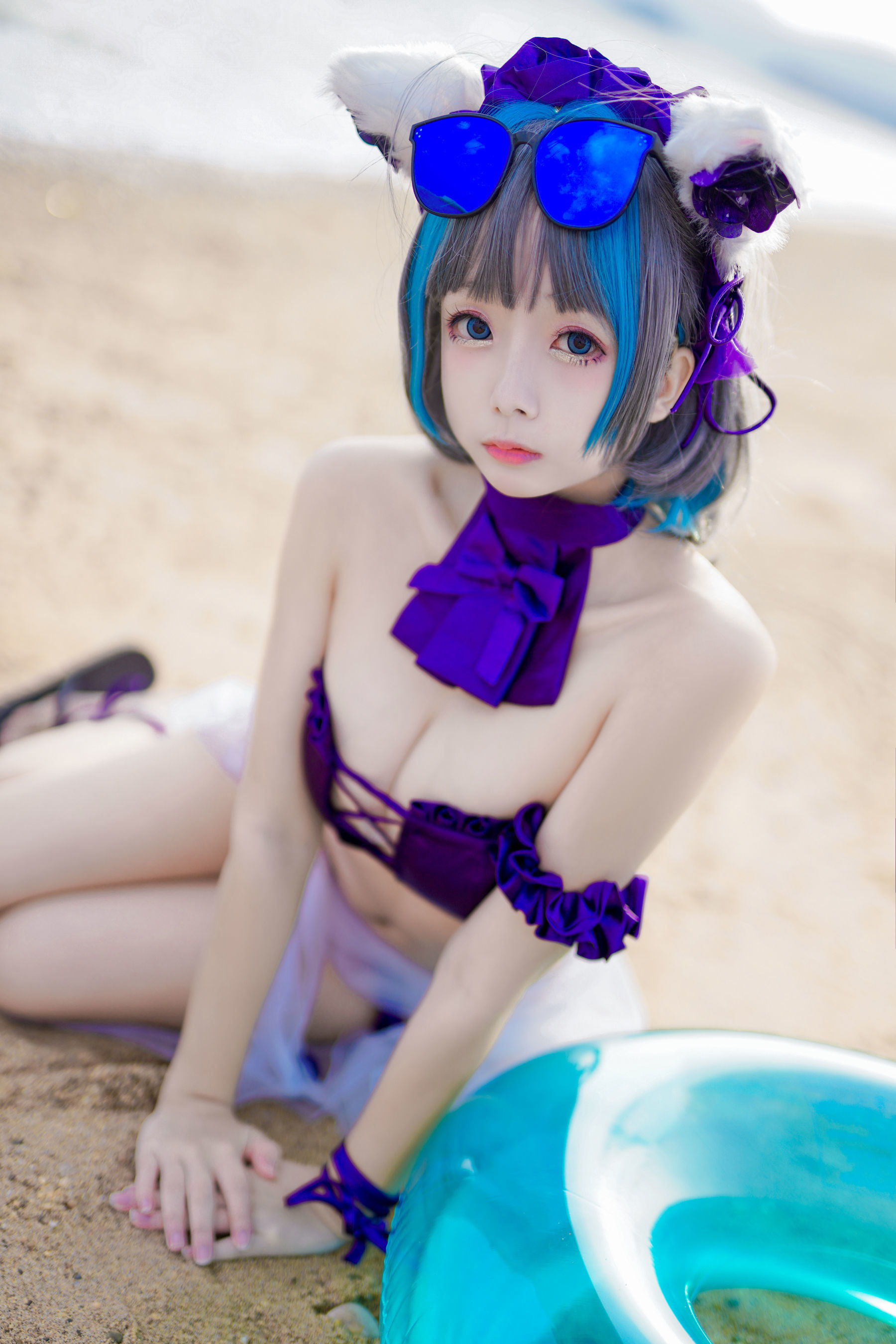 COS福利] Cosplay日奈嬌 - 柴郡貓泳裝