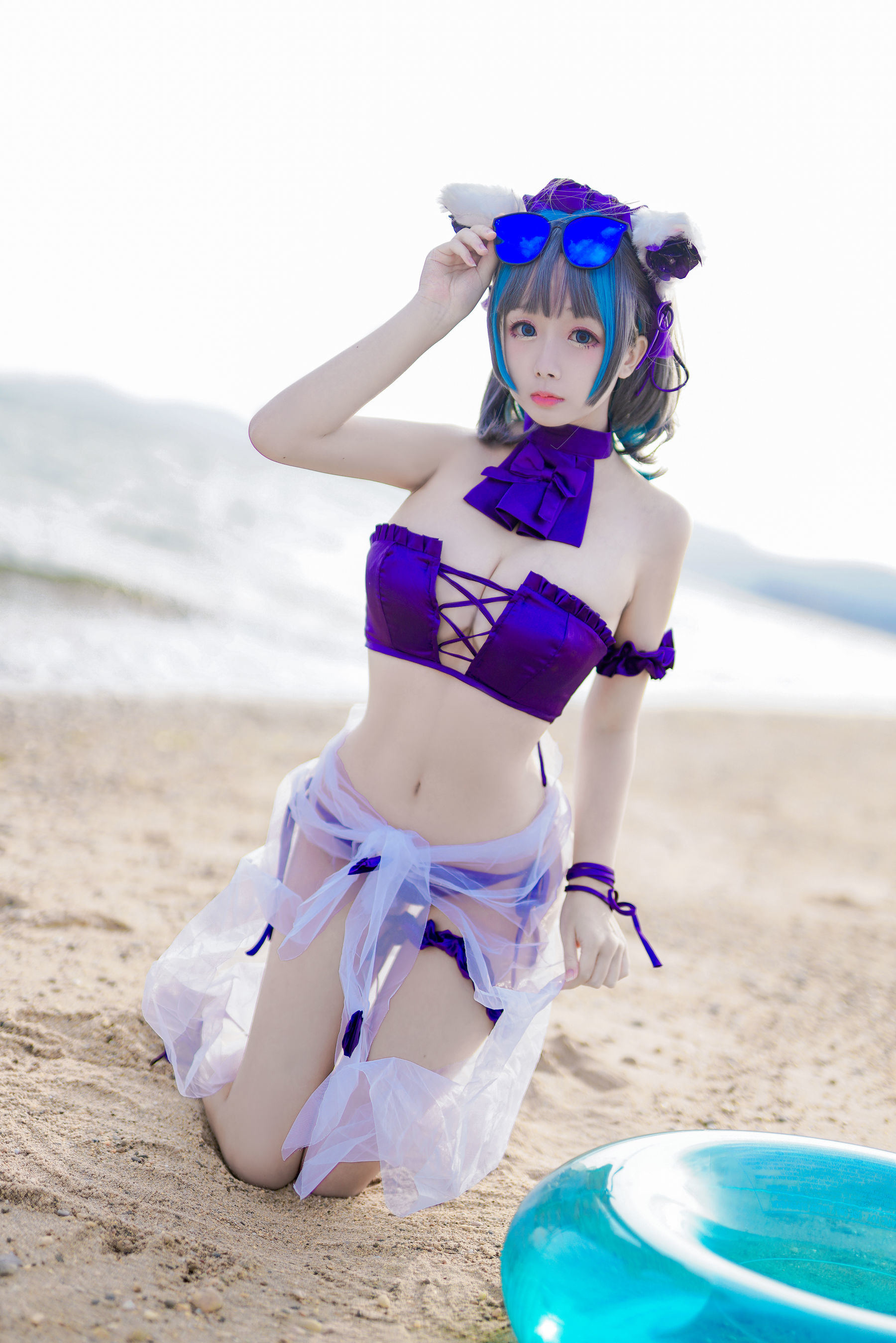 COS福利] Cosplay日奈嬌 - 柴郡貓泳裝