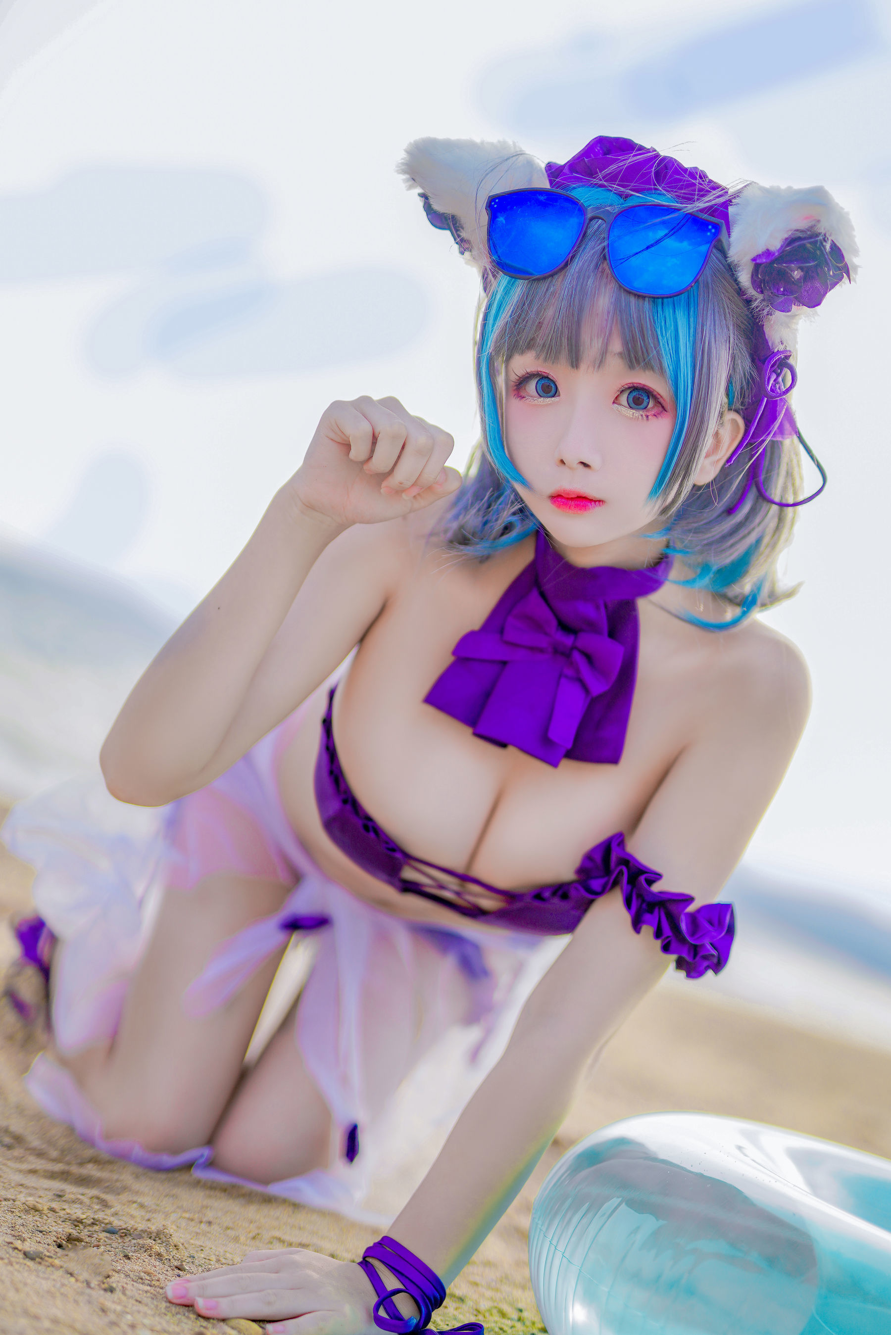 COS福利] Cosplay日奈嬌 - 柴郡貓泳裝