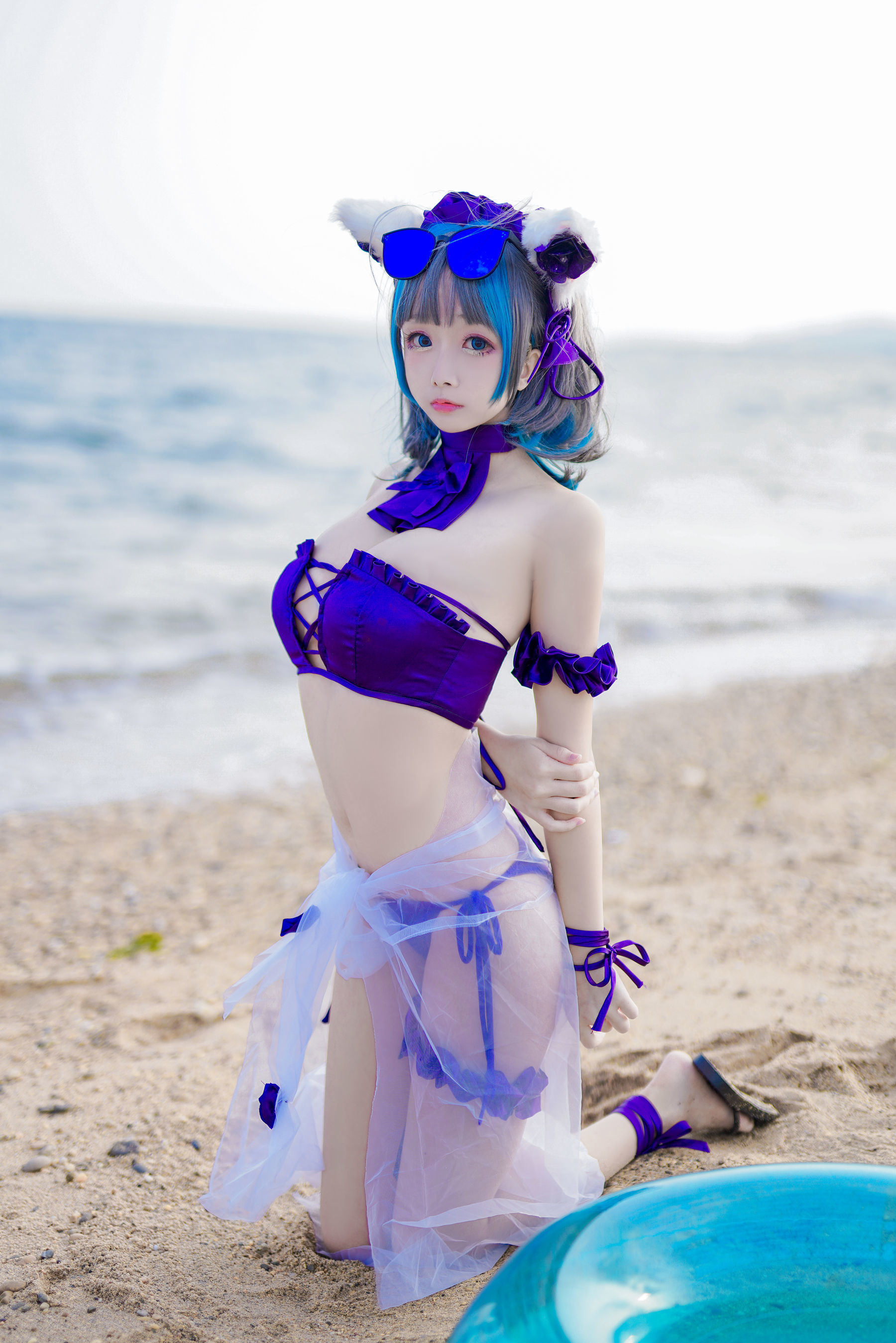 COS福利] Cosplay日奈嬌 - 柴郡貓泳裝