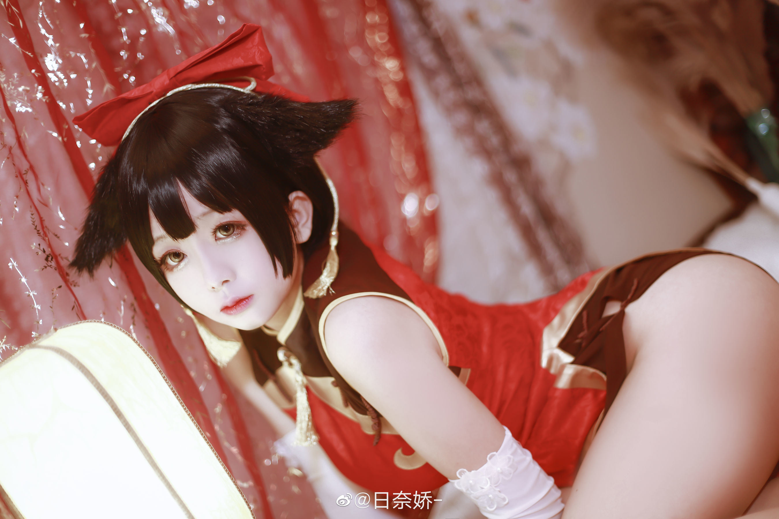 Cosplay Welfare] Ri Nai Jiao - Kaohsiung Mastiff Red + White Cheongsam