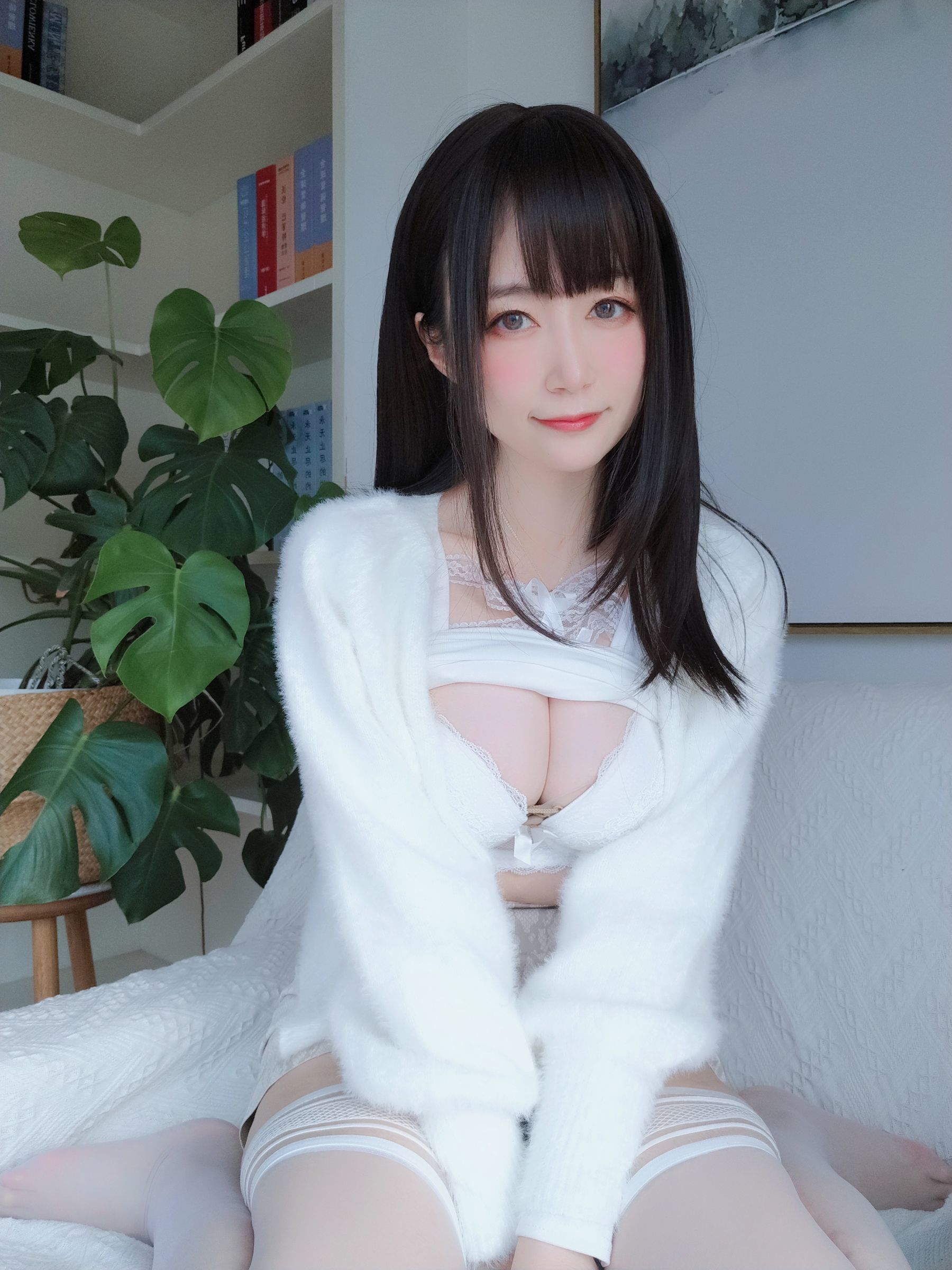 COSフクシ] コサーお姉さん白銀 - 白レース