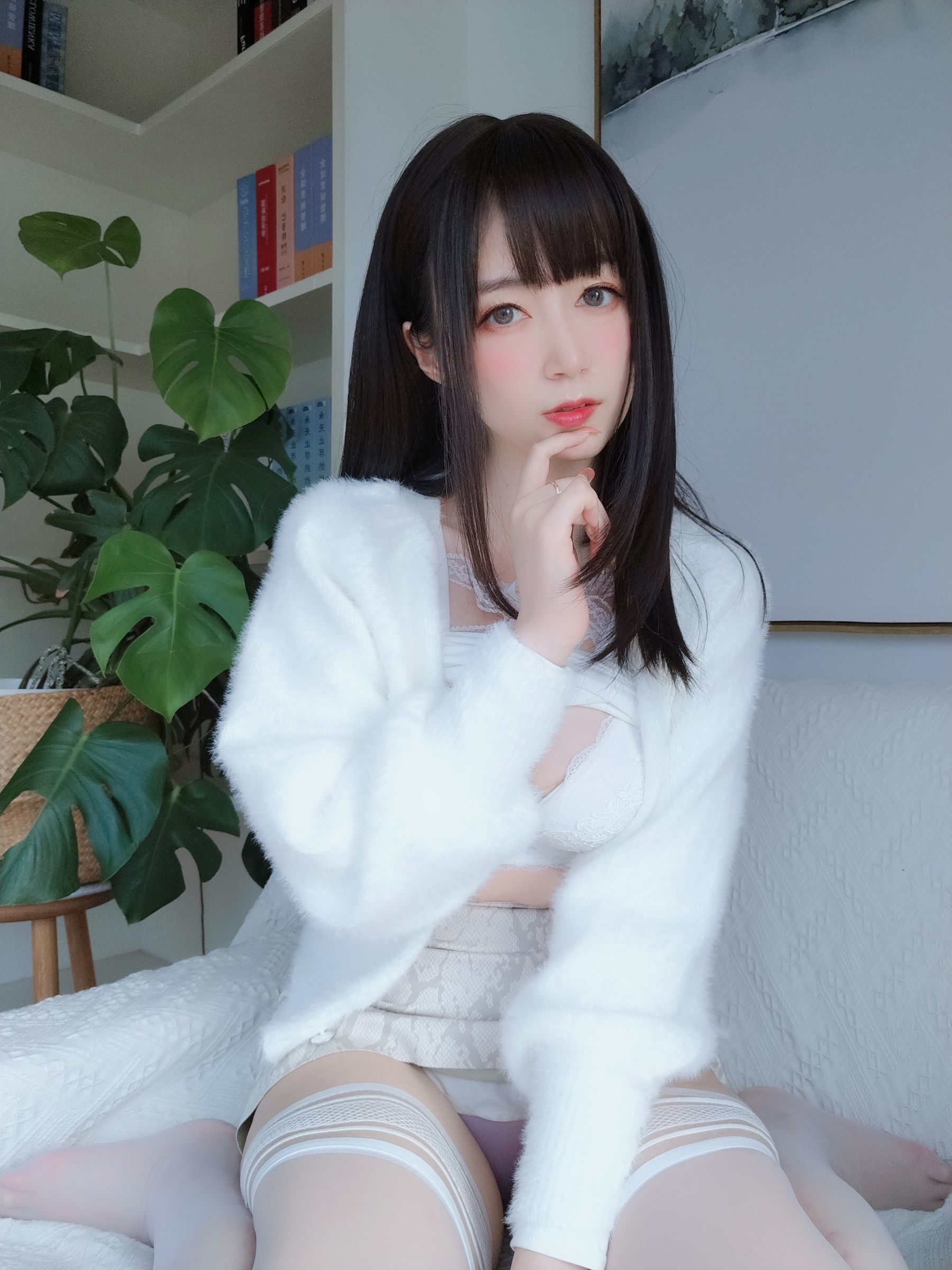 COSフクシ] コサーお姉さん白銀 - 白レース