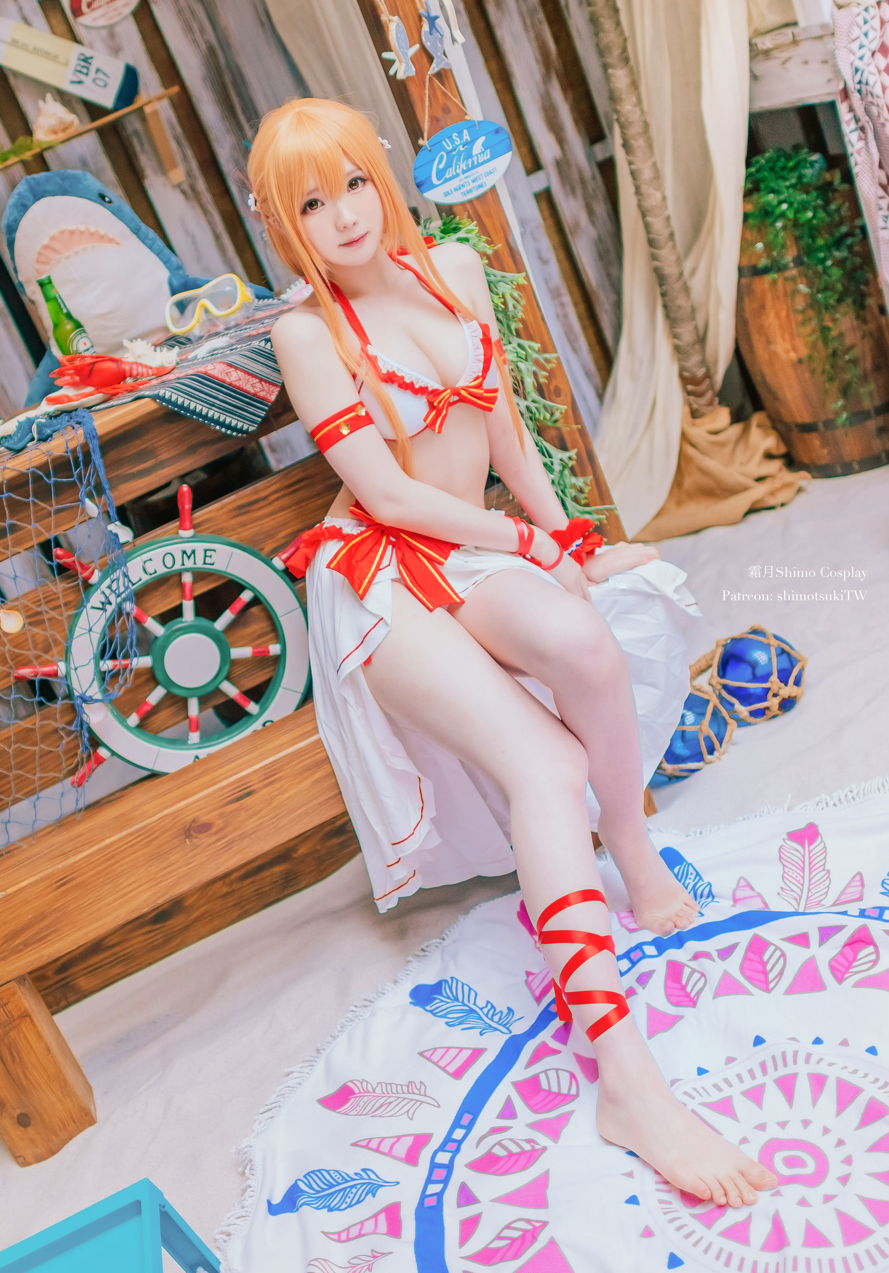 COS Phúc lợi] Weibo em gái Sương Nguyệt Shimo - Asuna đồ bơi