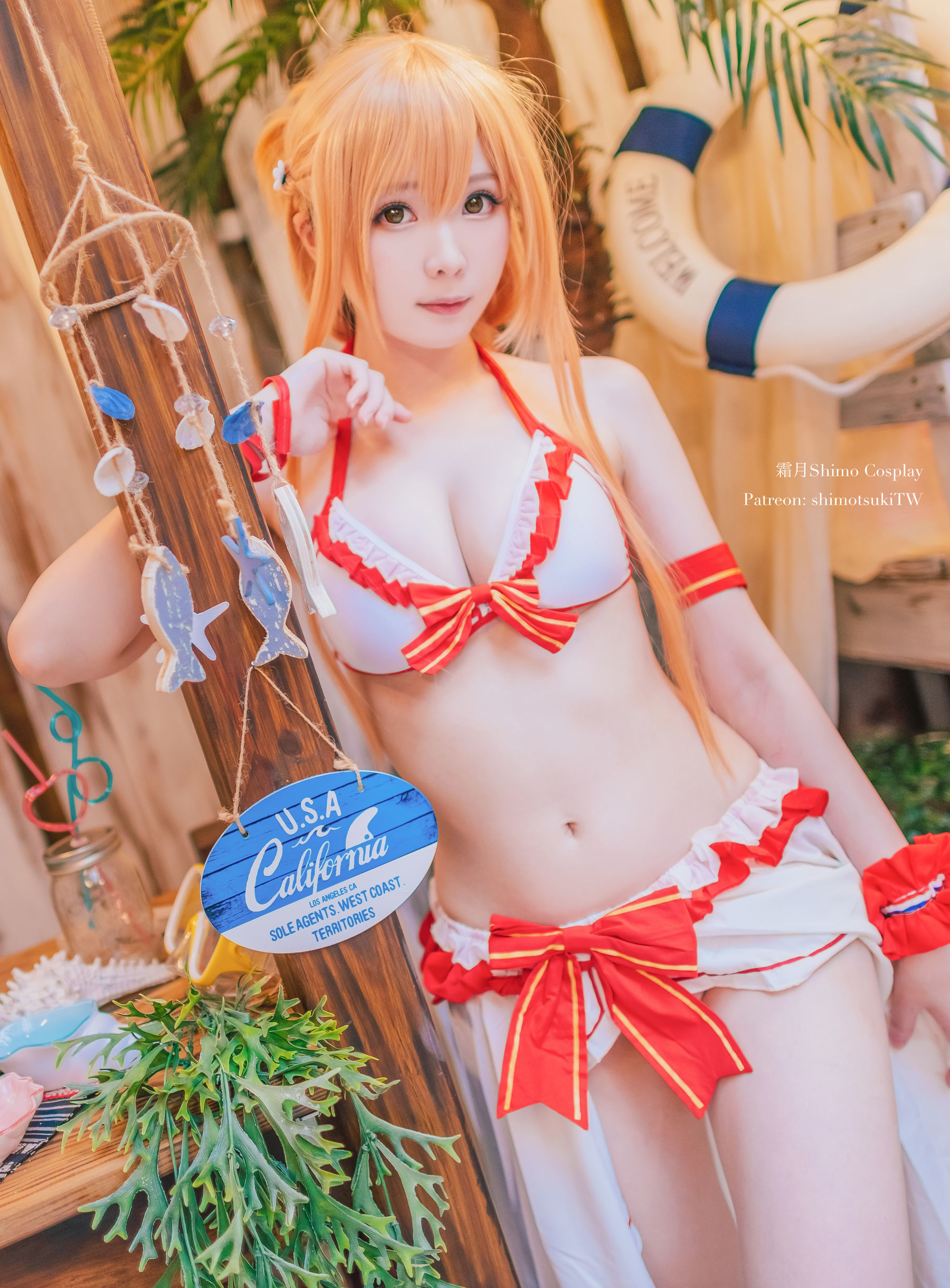 COS Phúc lợi] Weibo em gái Sương Nguyệt Shimo - Asuna đồ bơi
