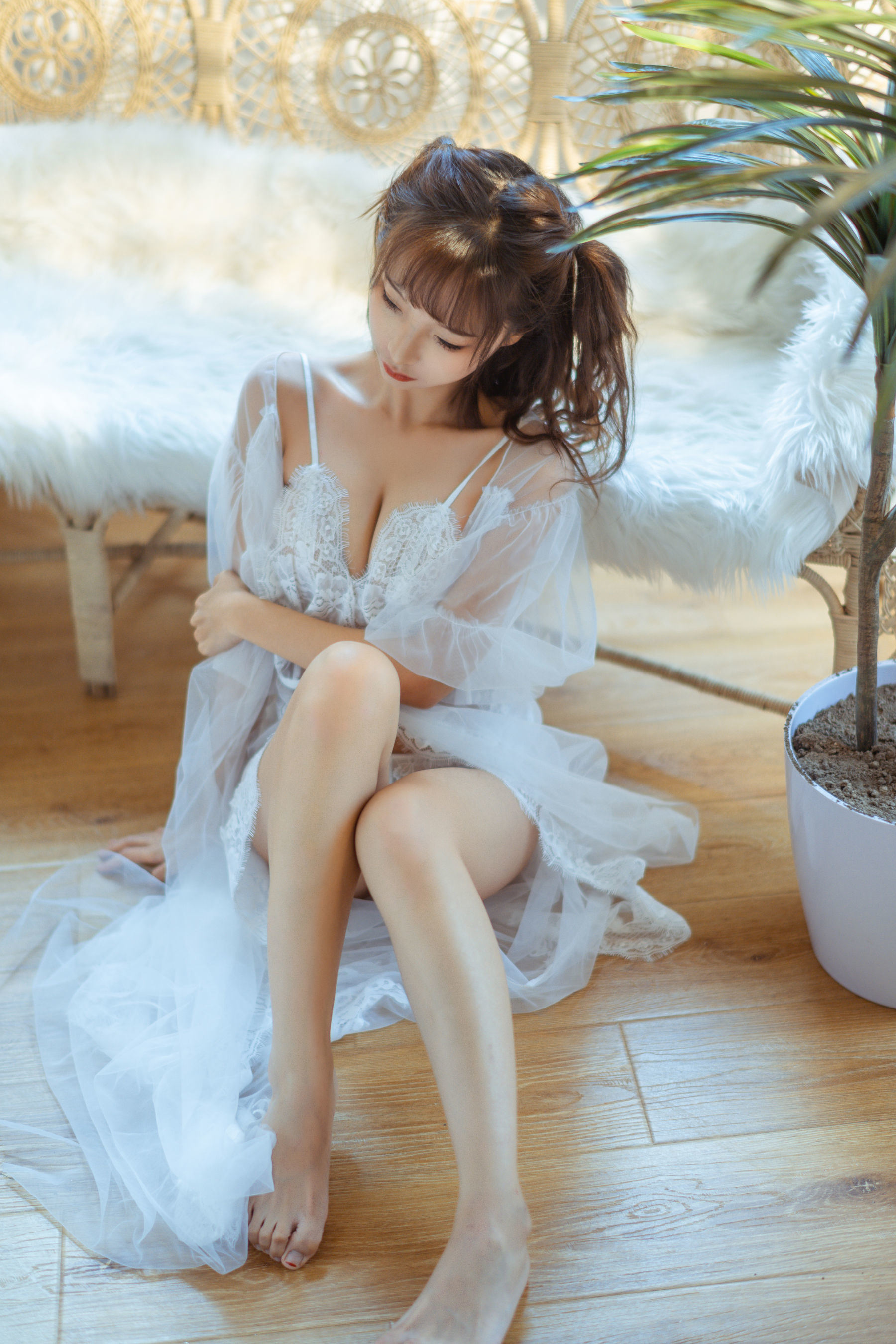COS ฟู๋ลี่] บล็อกเกอร์อนิเมะ ชุนหมอหมอ - ชุดนอนลูกไม้