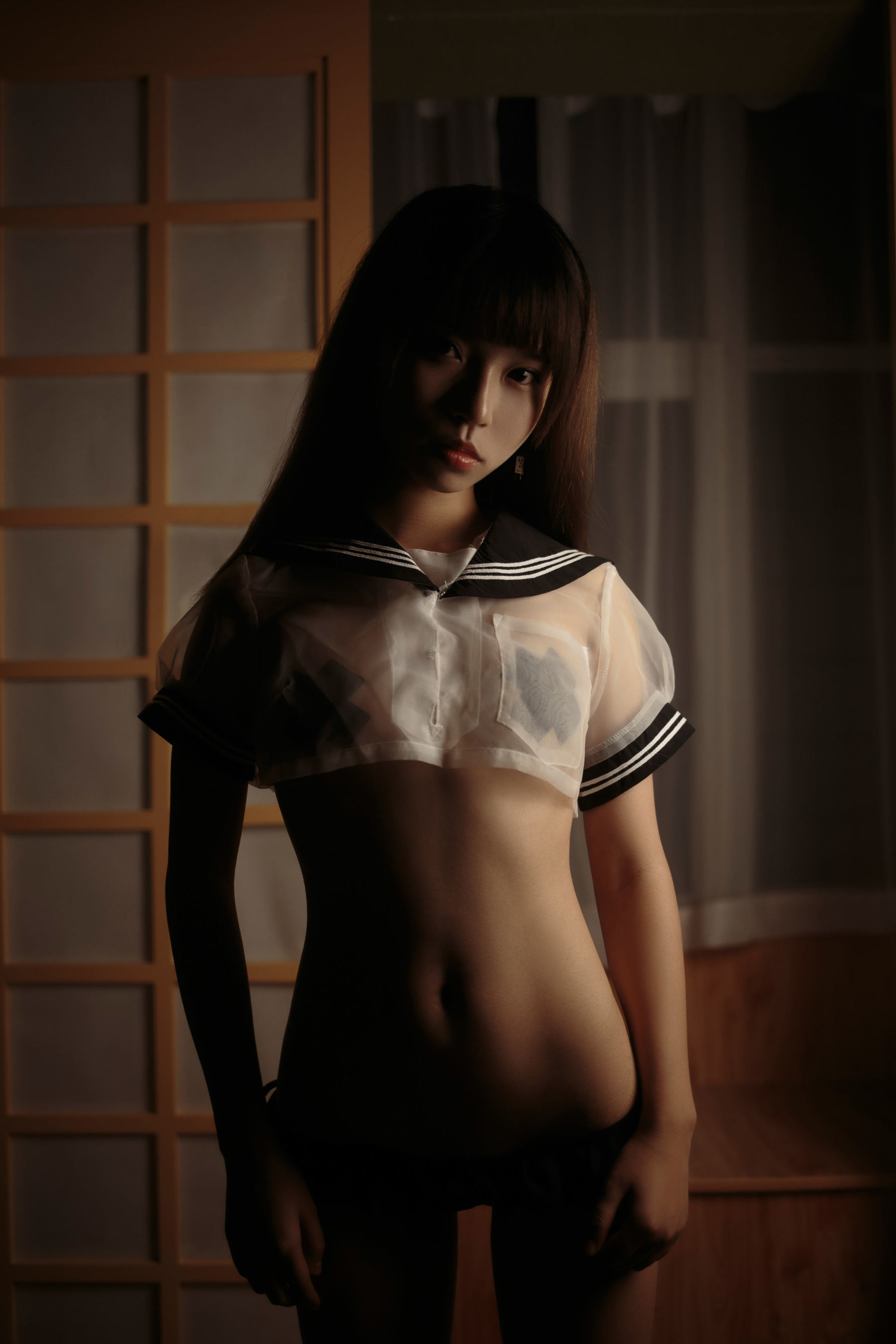 [COS福利] 萌妹白易子教主 - 透明水手服