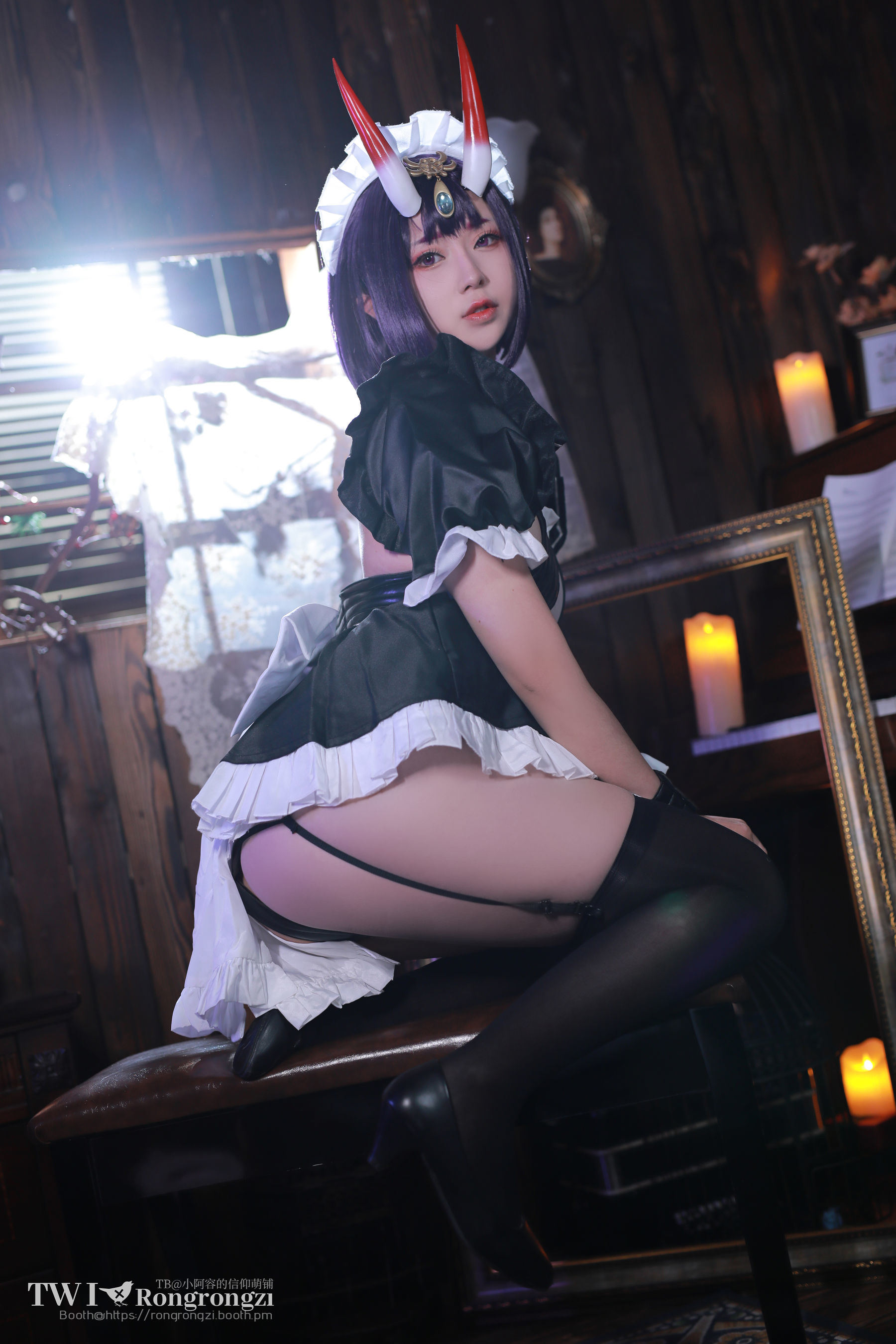 [网红COSER写真] 小容仔咕咕咕 - 酒吞童子女仆