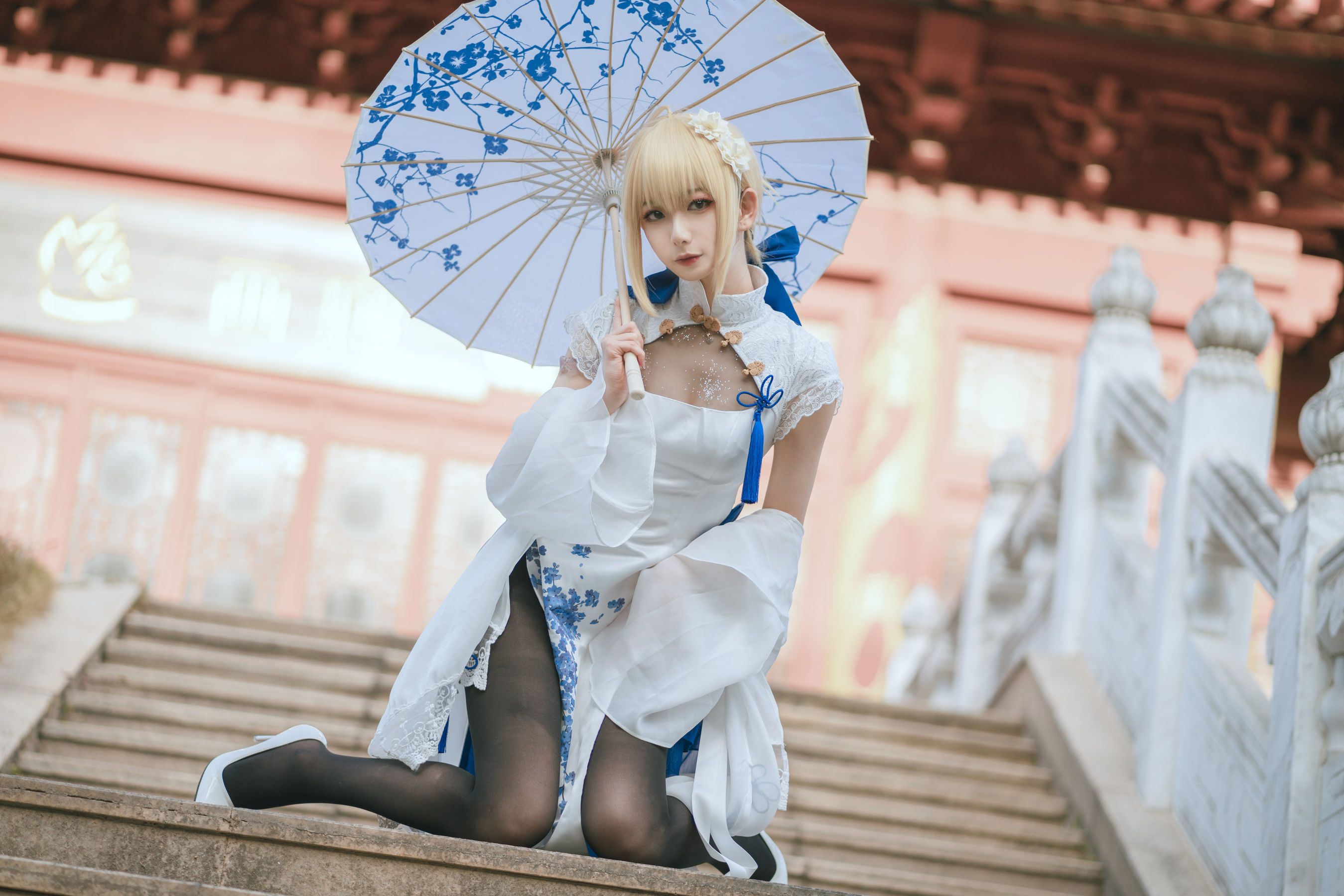 왕홍 COSER 사진] 애니메이션 블로거 봉장장v - 세이버 치파오