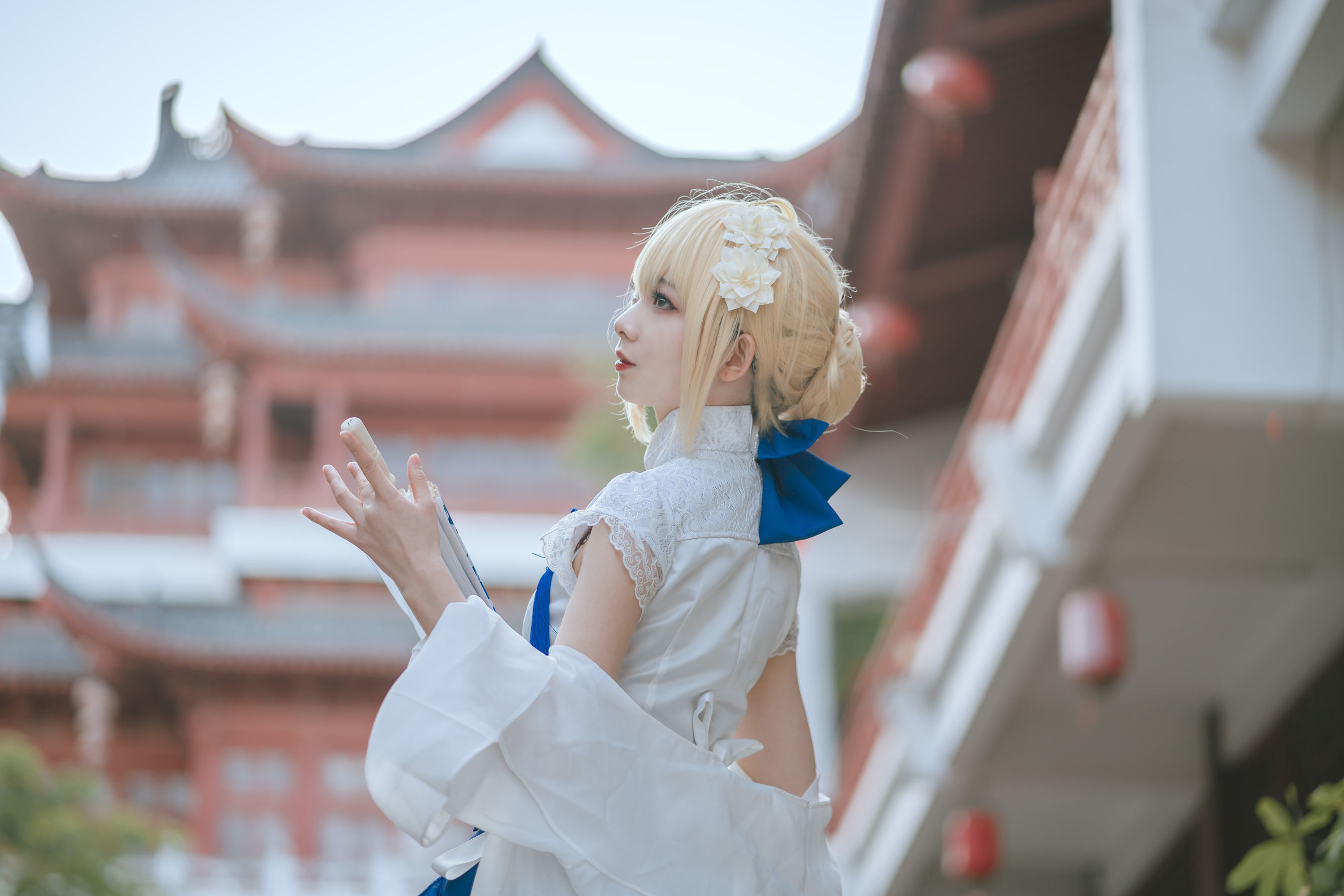 왕홍 COSER 사진] 애니메이션 블로거 봉장장v - 세이버 치파오