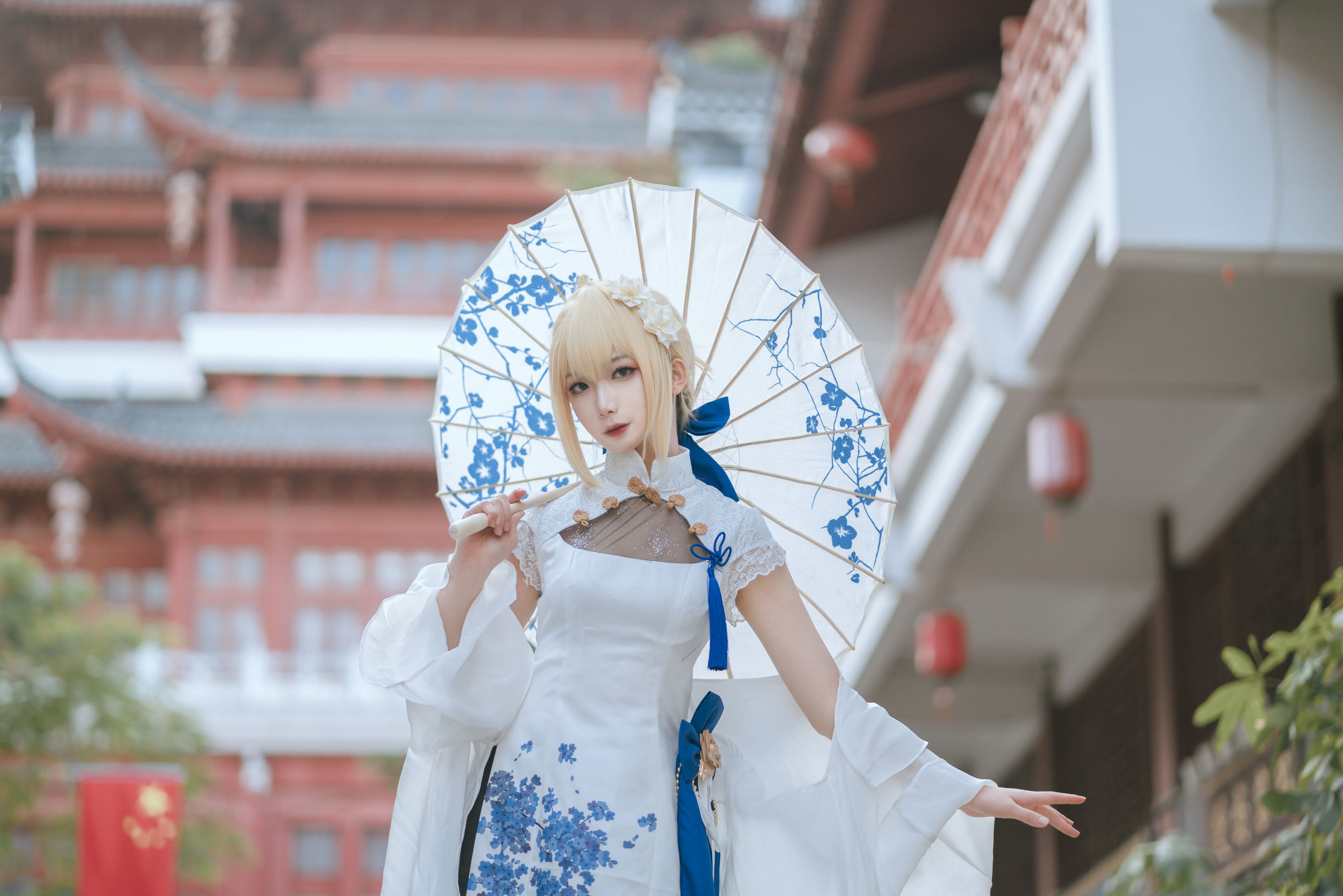 왕홍 COSER 사진] 애니메이션 블로거 봉장장v - 세이버 치파오
