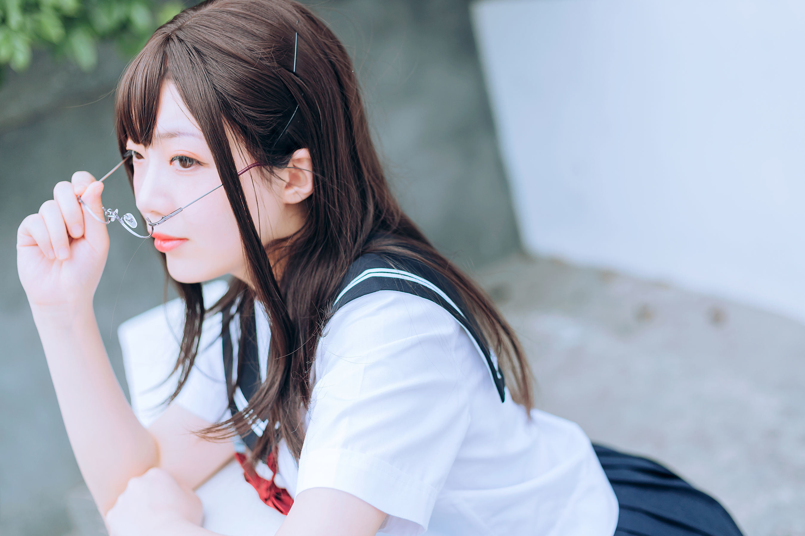 [喵糖映画] VOL.446 绿意JK 写真套图