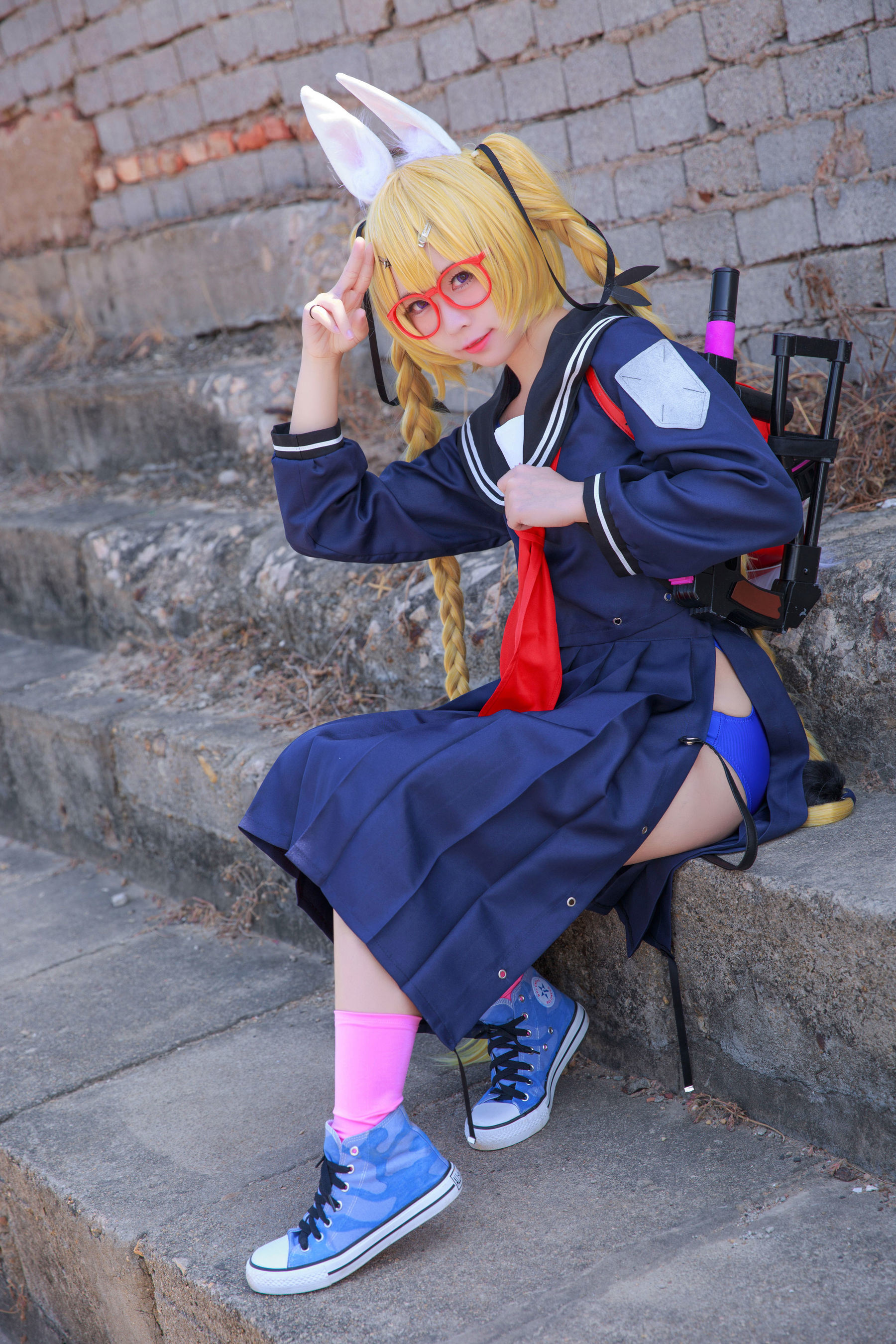 เน็ตไอดอลคอสเพลย์เยอร์写真] บล็อกเกอร์อนิเมะ G44 จะไม่ได้รับบาดเจ็บ - ไซฟง เสื้อผ้านักเรียน