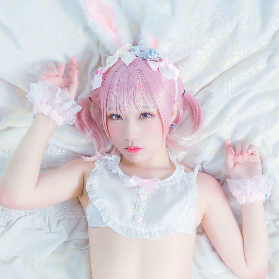 Internet Celebrity Coser Photobook] Anime Blogger Mime Mimi - White and Pink Bunny Girl