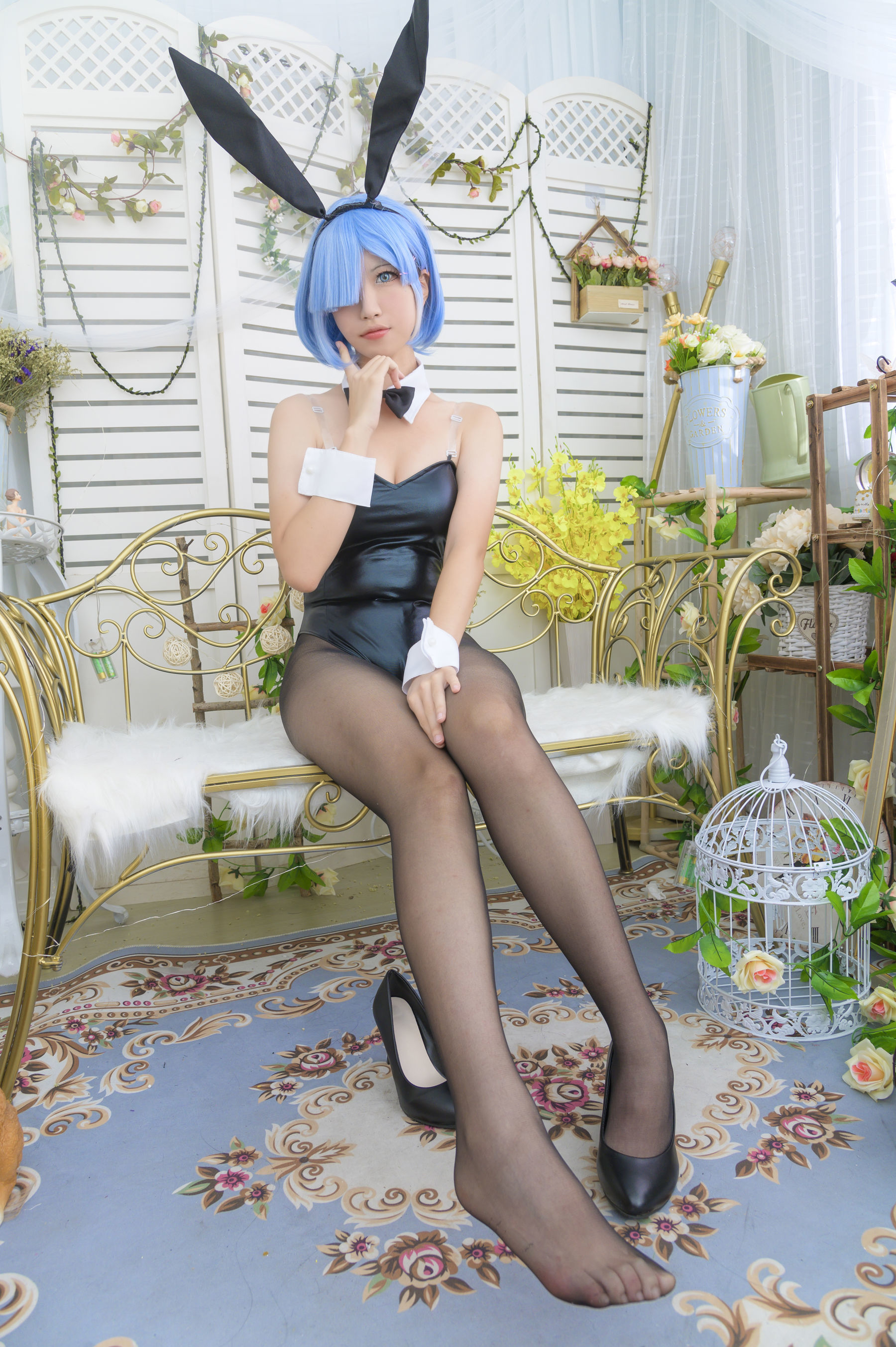 Internet Celebrity Cosplayer Photos] Da Mi Mi Qiu - Rem Bunny Girl