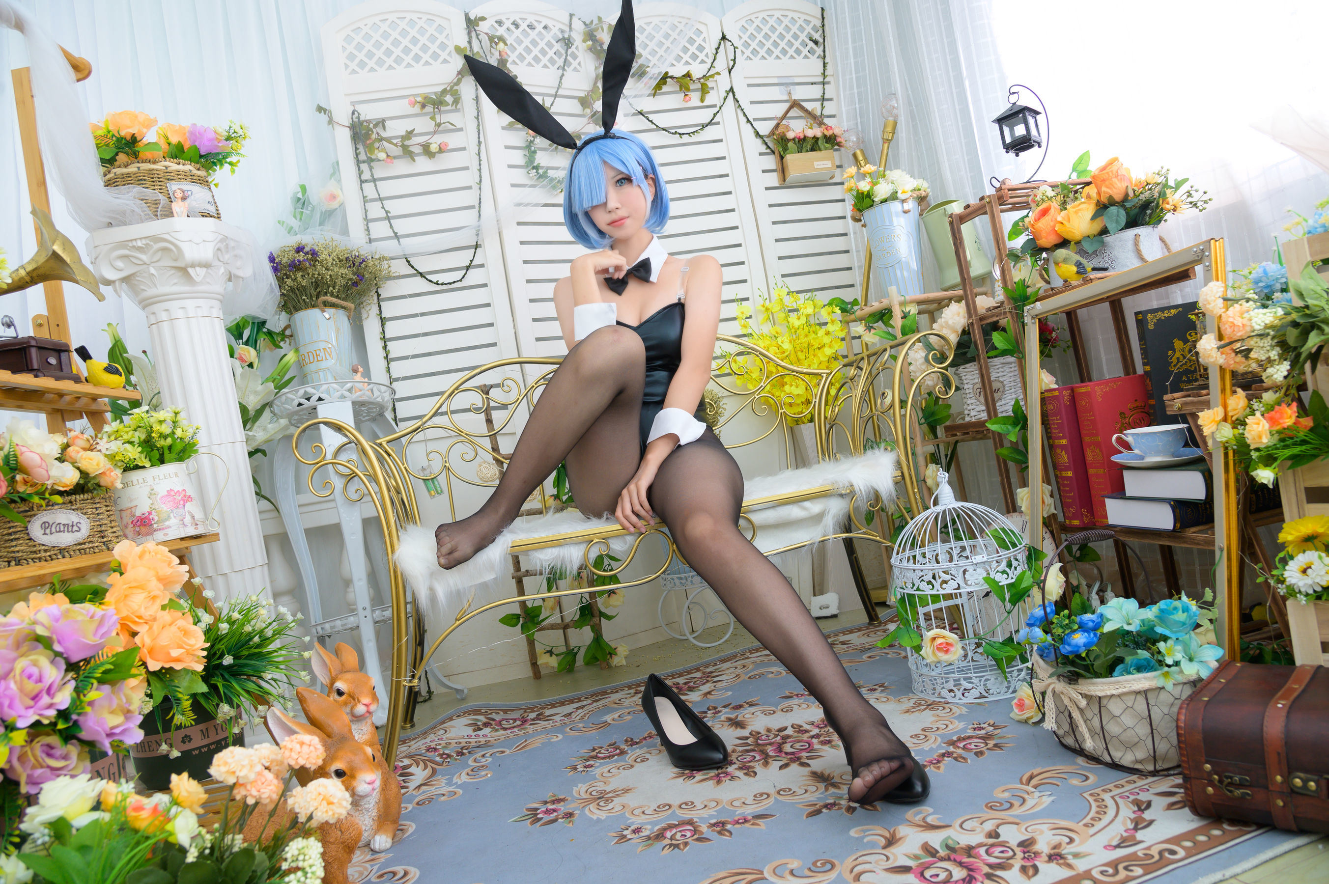 Internet Celebrity Cosplayer Photos] Da Mi Mi Qiu - Rem Bunny Girl