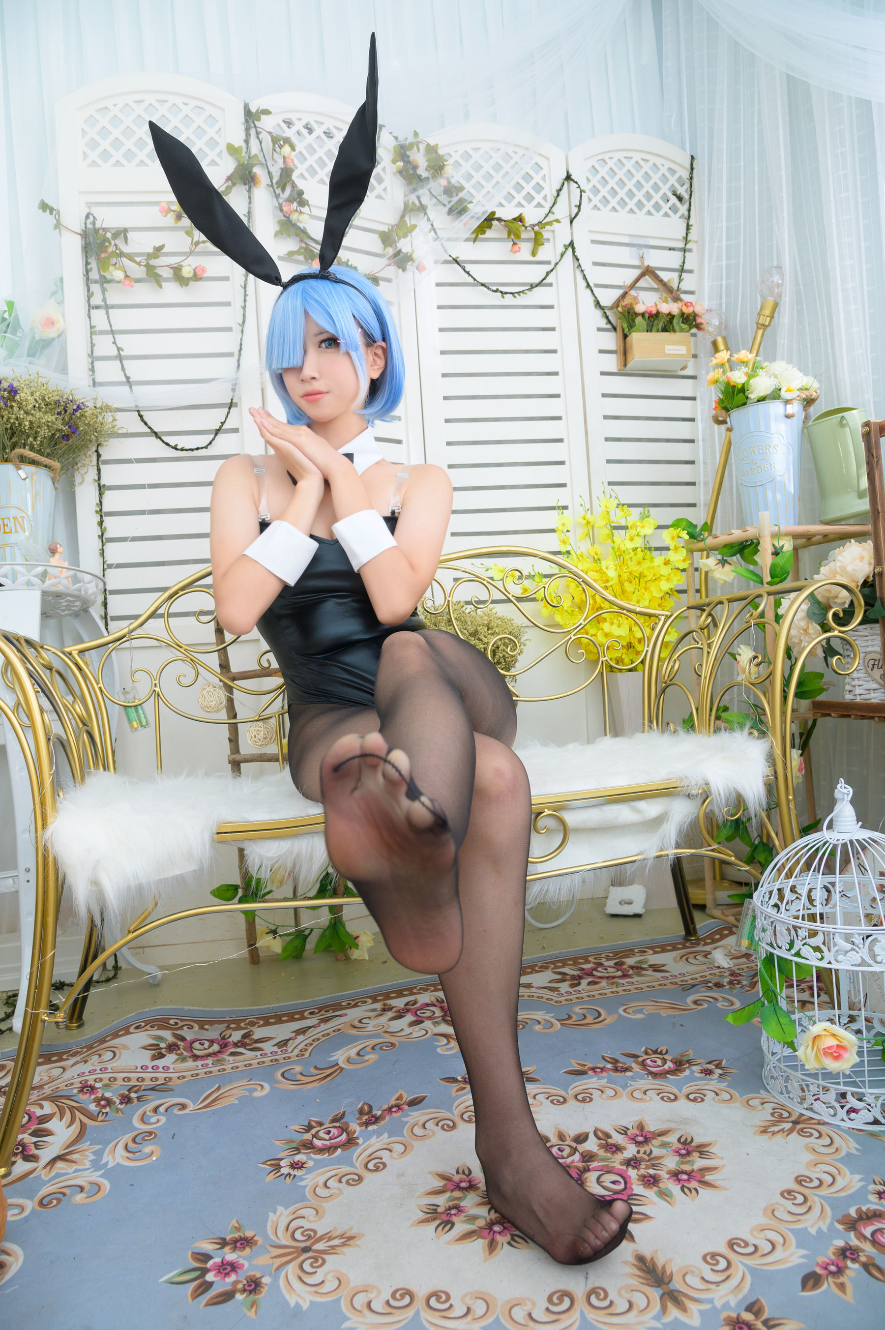 Internet Celebrity Cosplayer Photos] Da Mi Mi Qiu - Rem Bunny Girl